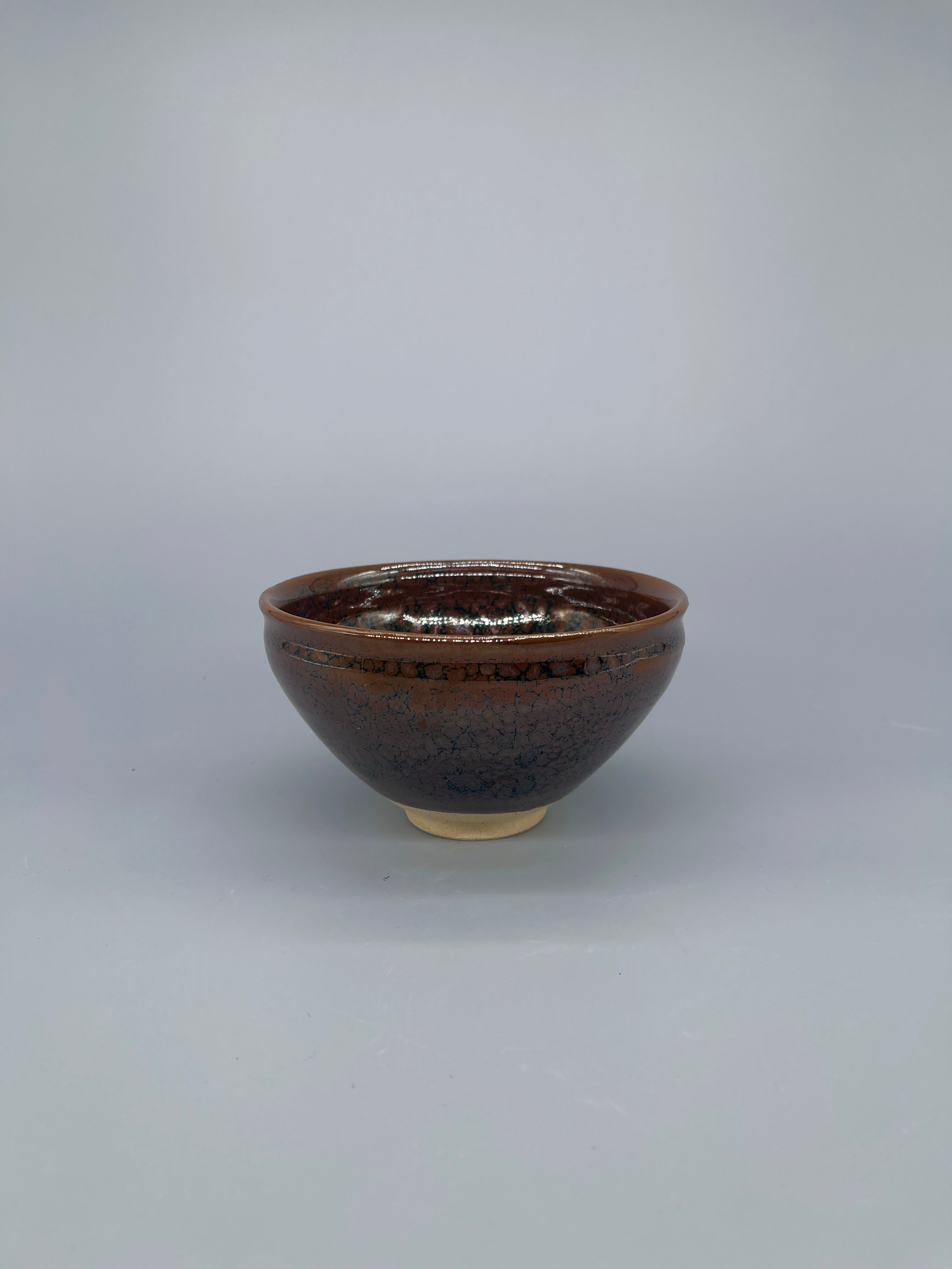 Vintage Japanese Matcha Bowl, Chawan - Brown Tenmoku Glaze