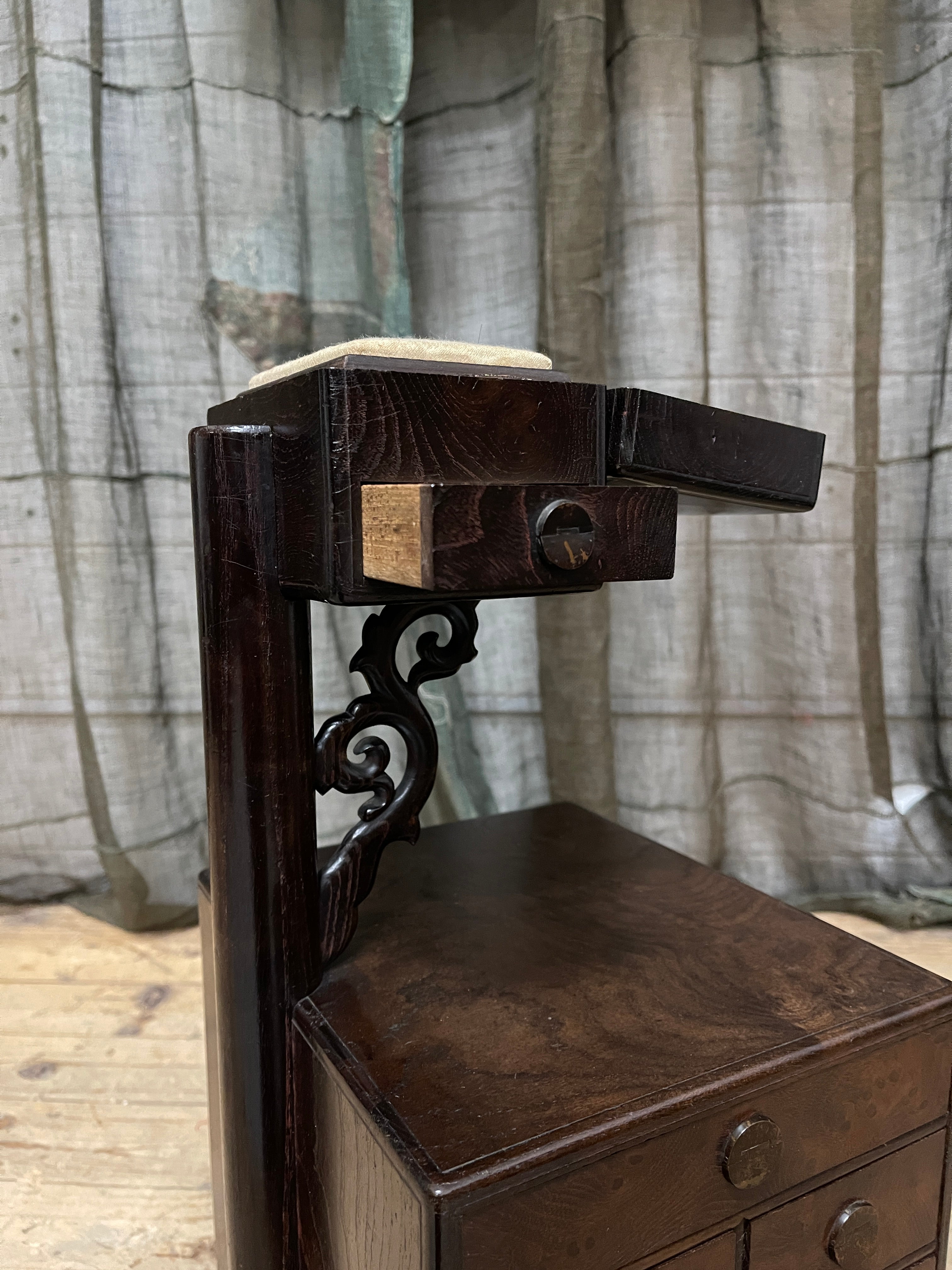 Vintage Japanese Sewing Box, Hari Bako - Elm | 1920's