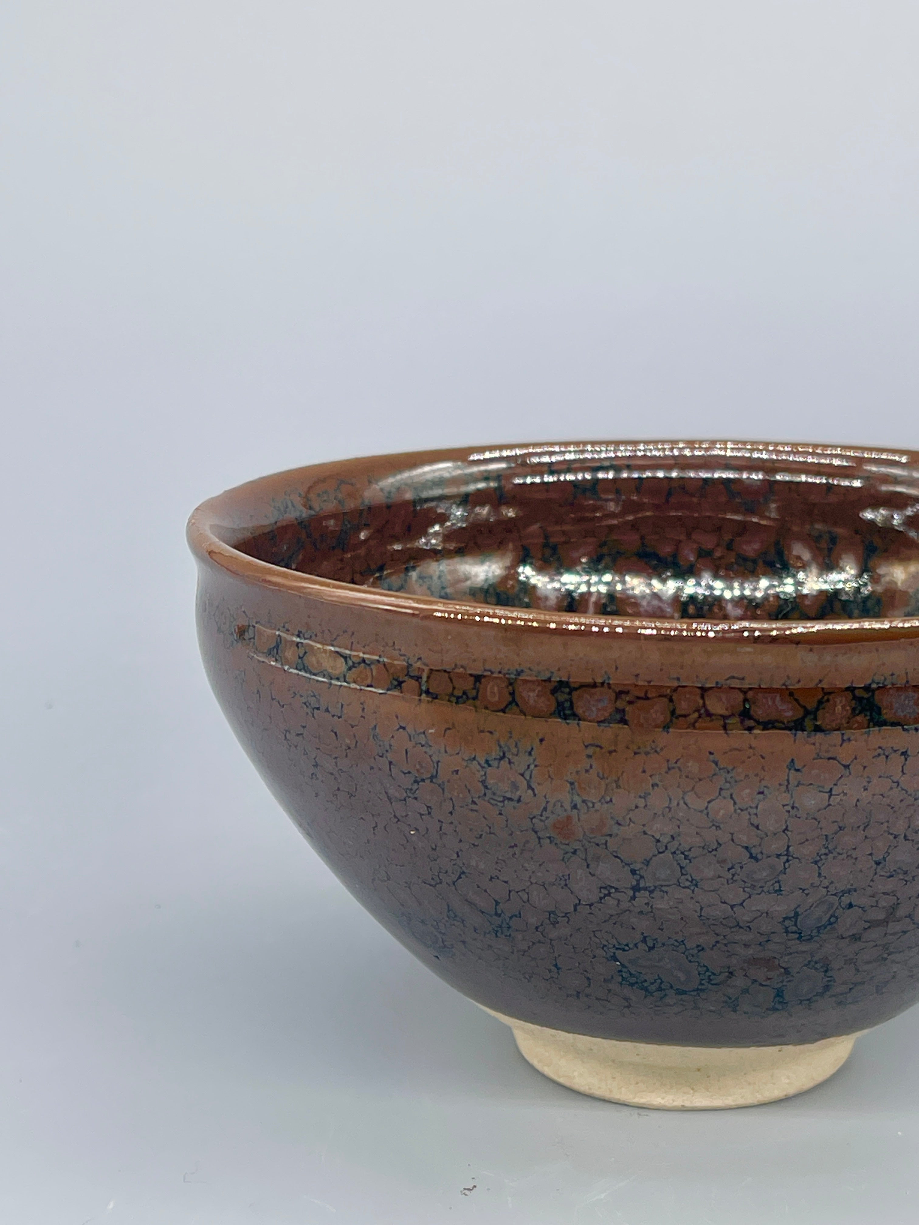 Vintage Japanese Matcha Bowl, Chawan - Brown Tenmoku Glaze