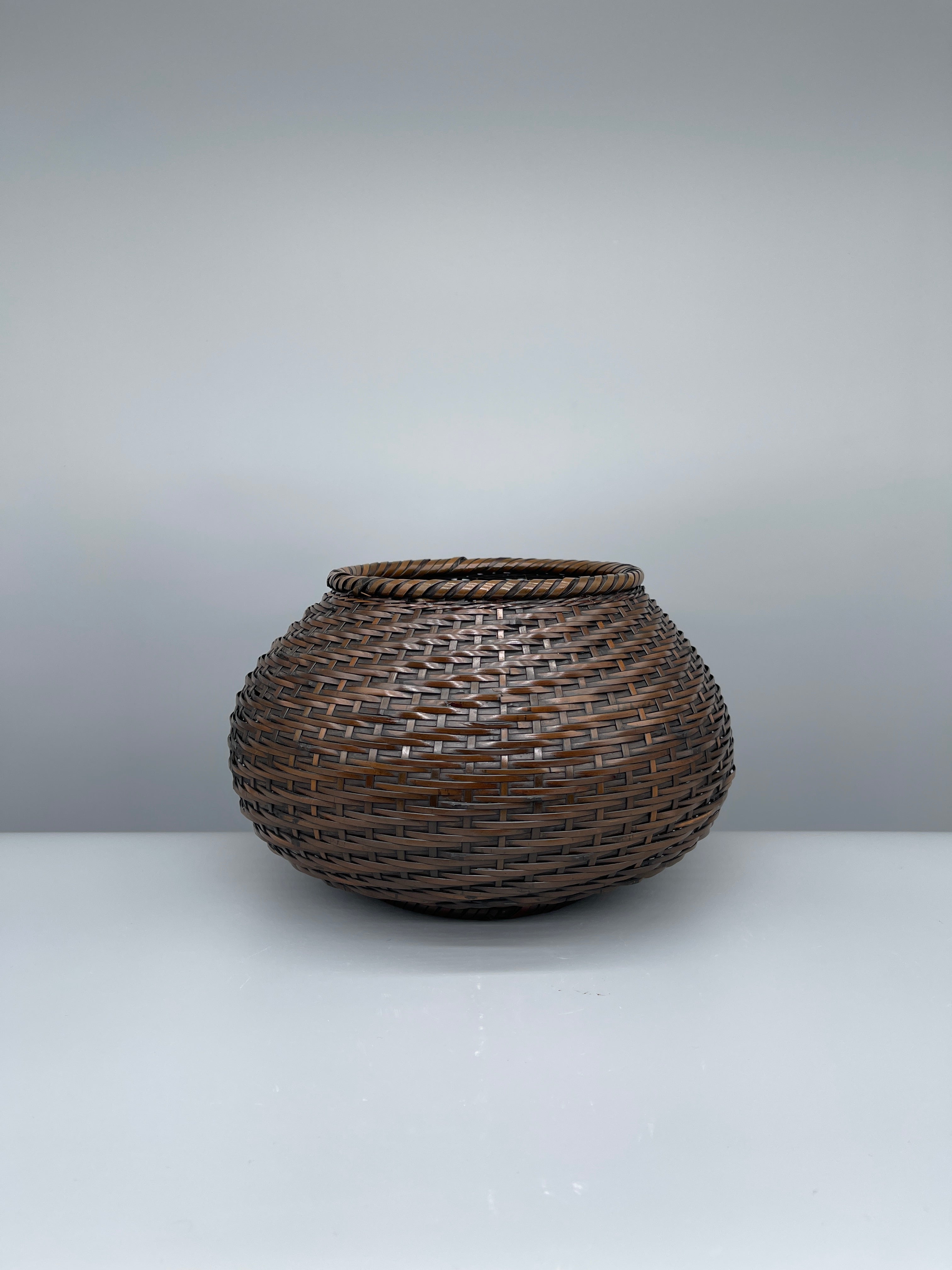 Vintage Japanese Gozame-ami Style Ikebana Basket - Bamboo