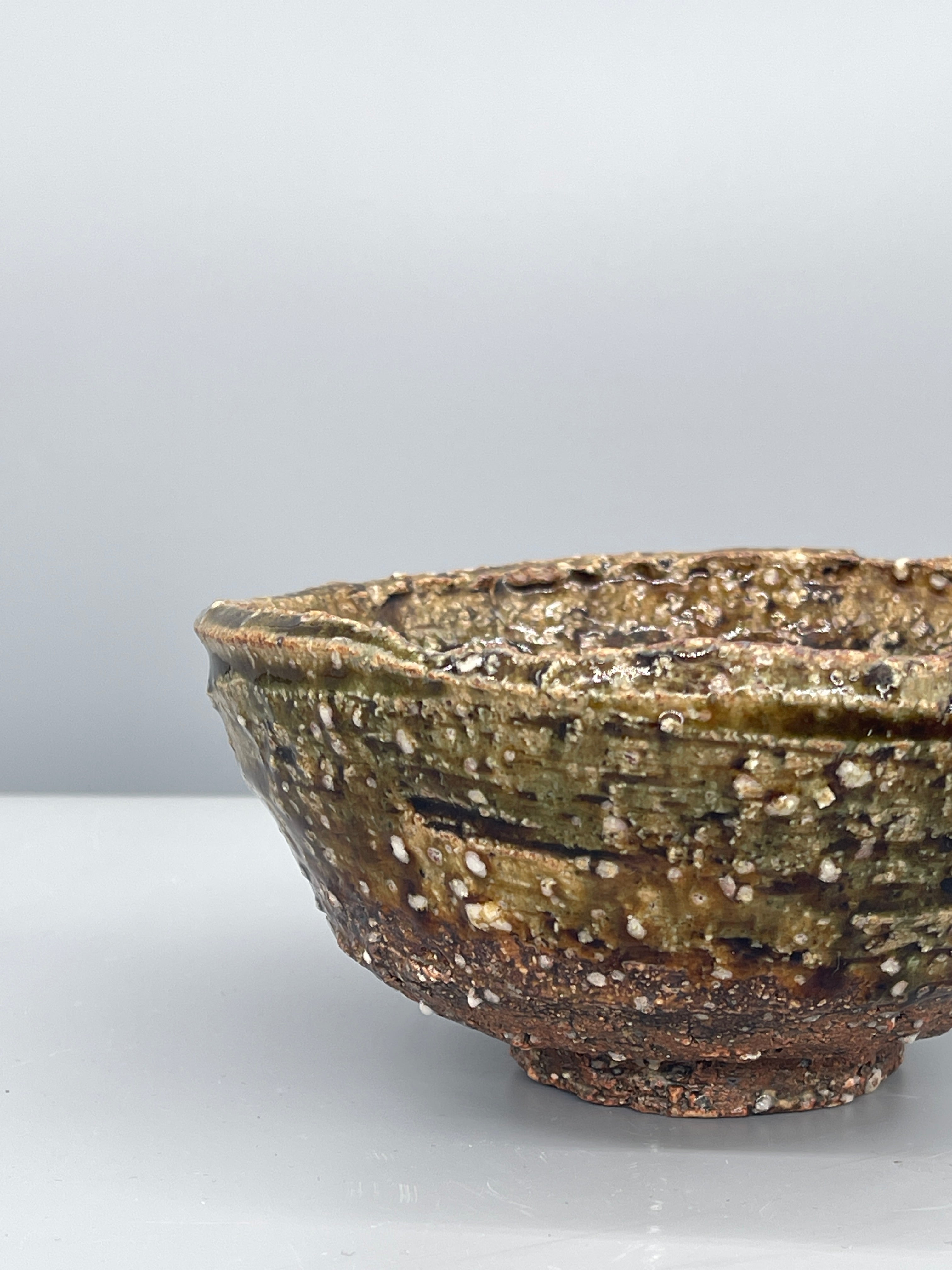 Vintage Japanese Textural Chawan, Tea Bowl - Earthy Ash Glaze