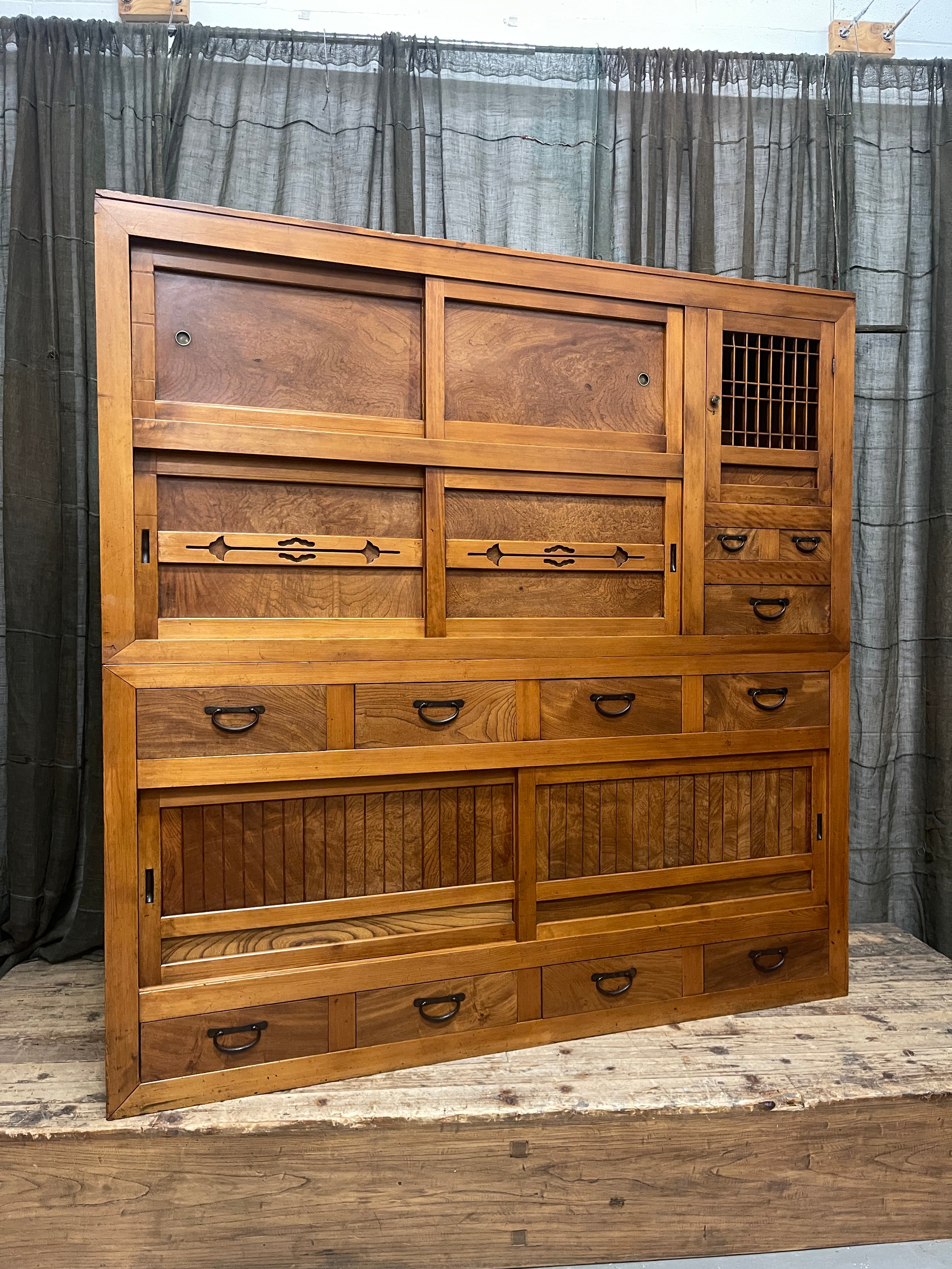 Japanese Mizuya, Kitchen Cabinet - Cedar & Cypress & Elm | Taisho, c.1920