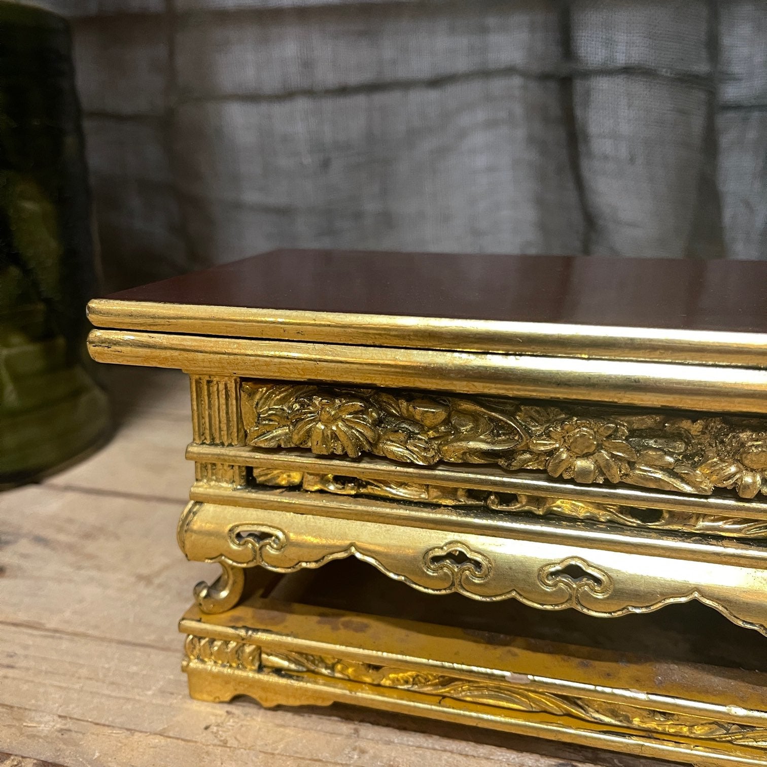 Vintage Small Japanese Lacquered Buddhist Stand