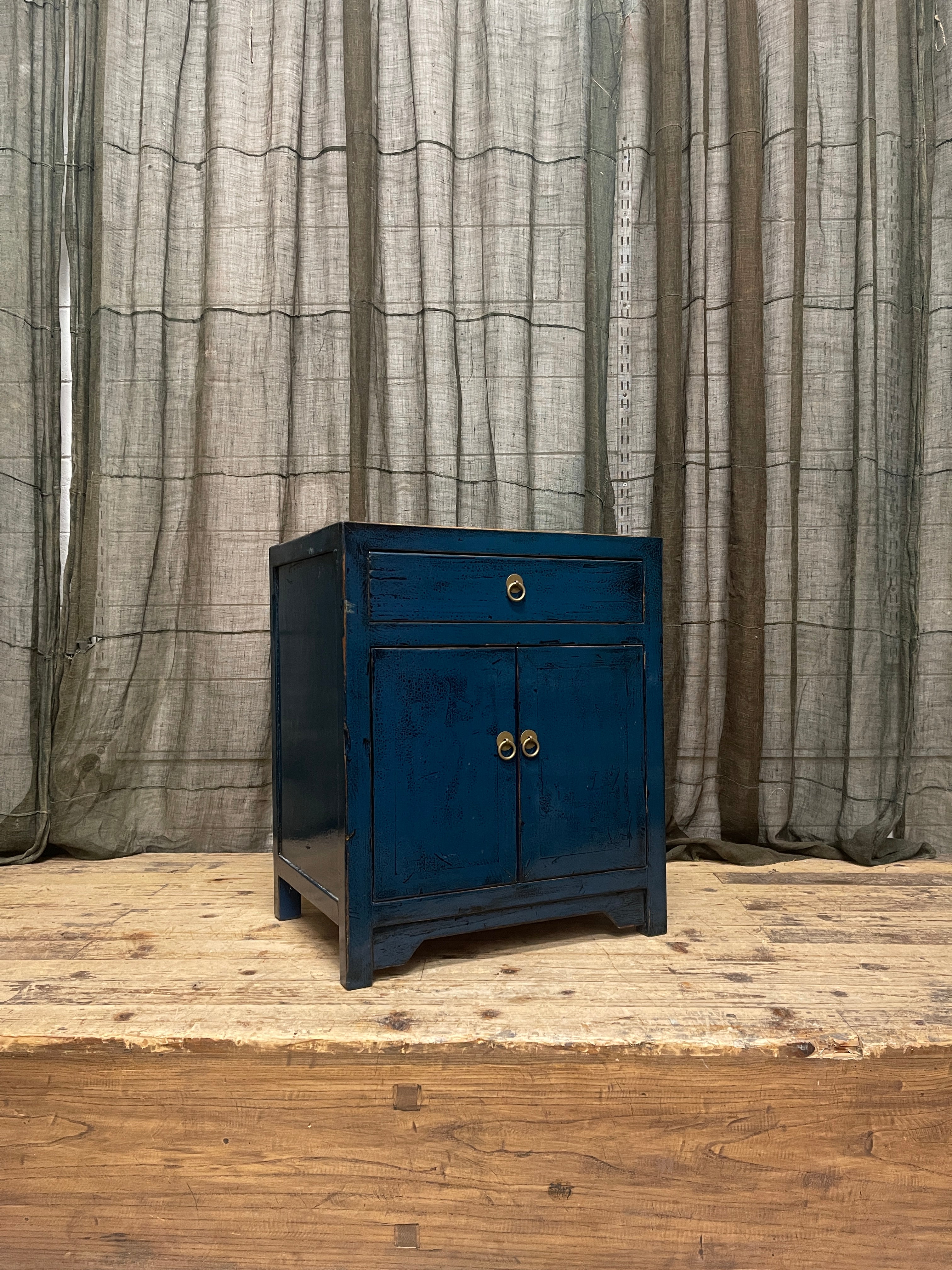 Provincial Style Chinese Lacquered Side Cabinet