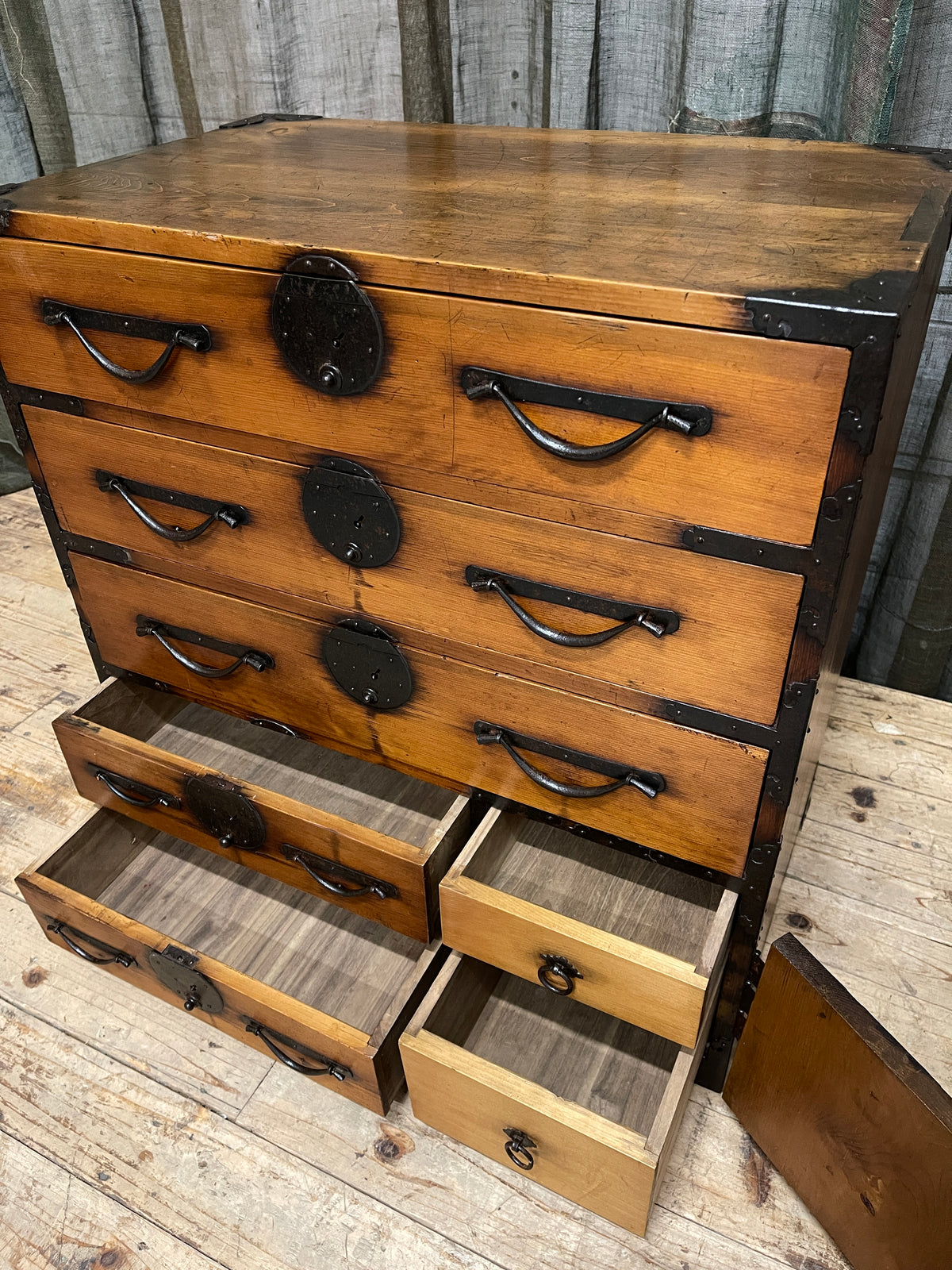 Ko Dansu, Antique Japanese Side Cabinet - Cypress | C.1850