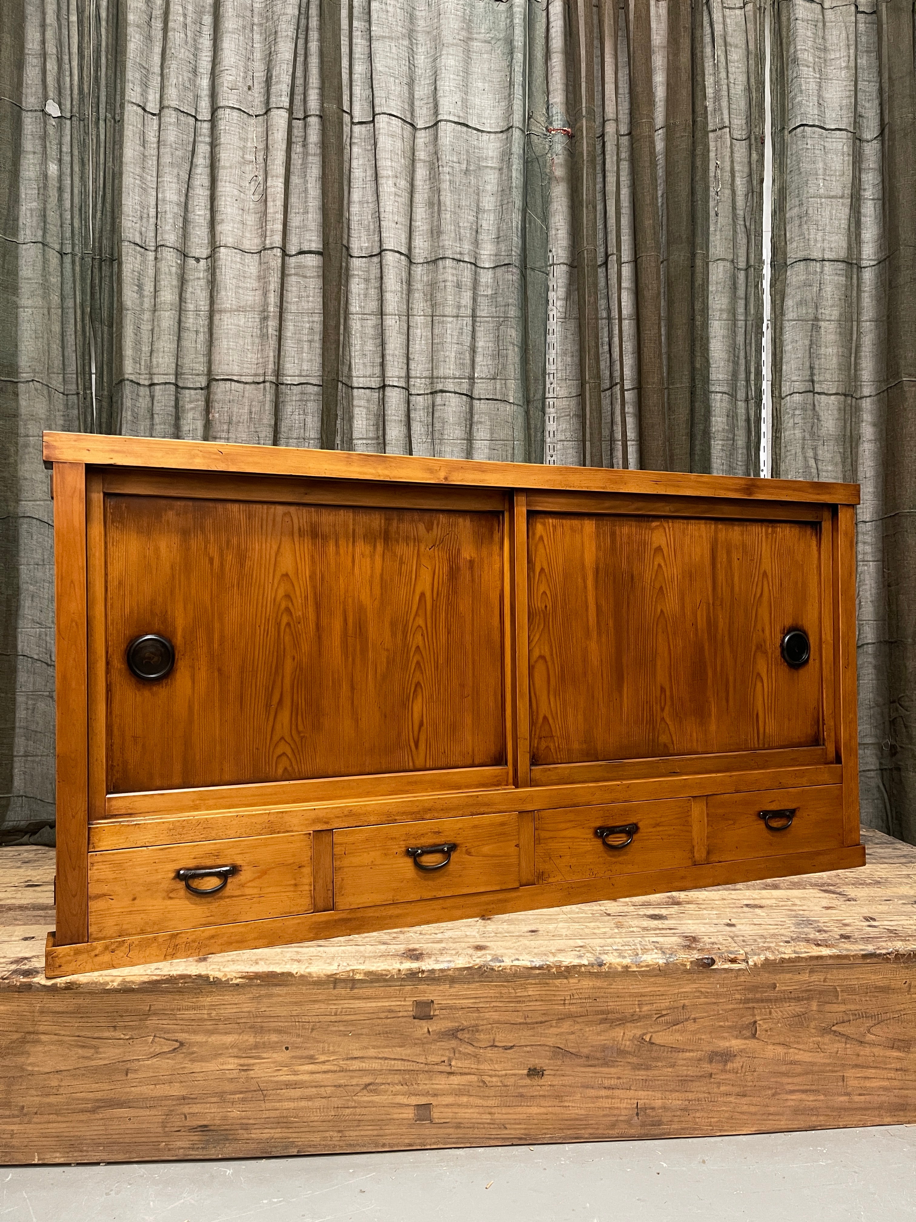 Antique Japanese Sideboard - Cedar & Cypress | Meiji