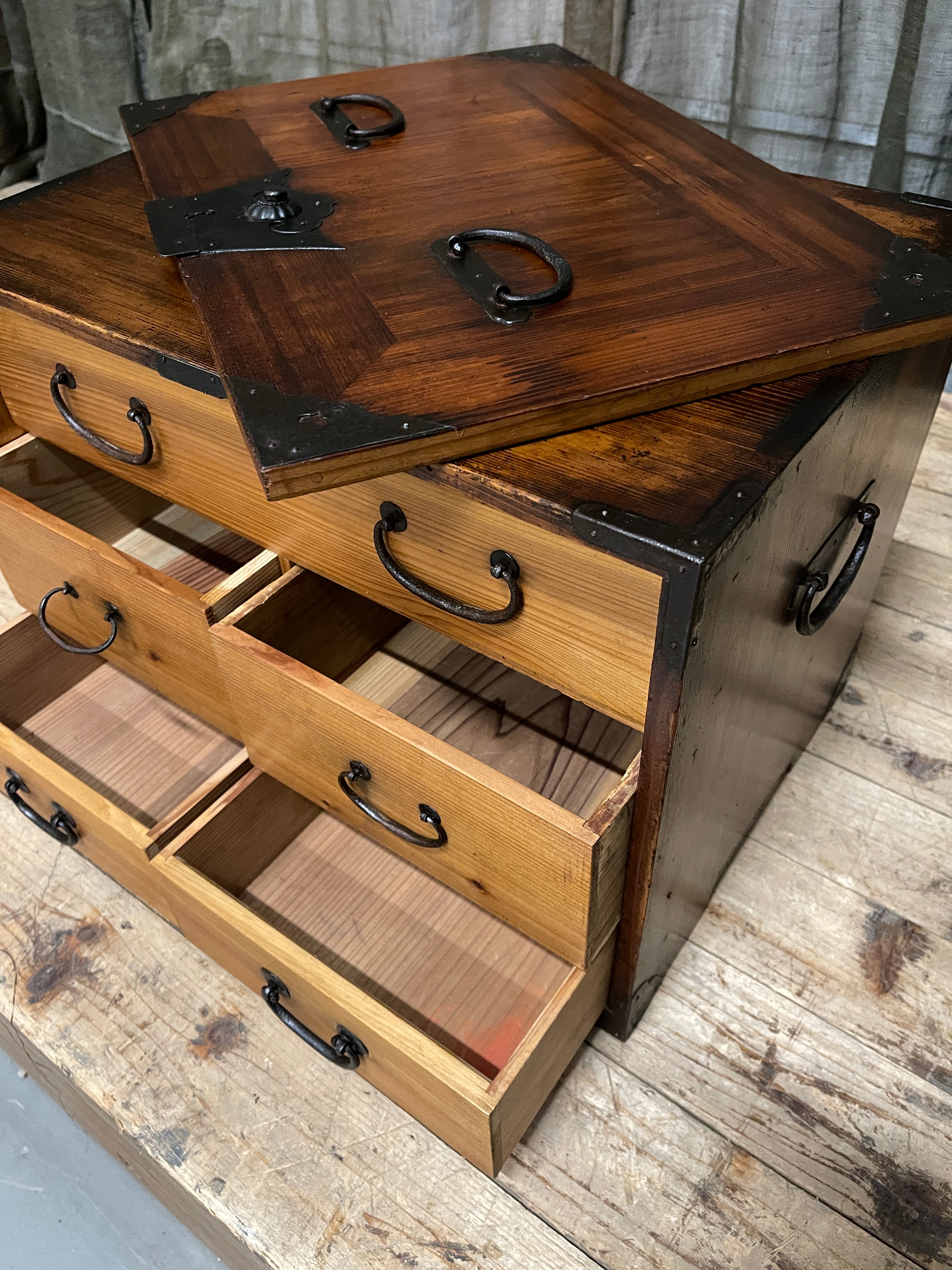 Japanese Small Document Chest - Cypress | Meiji