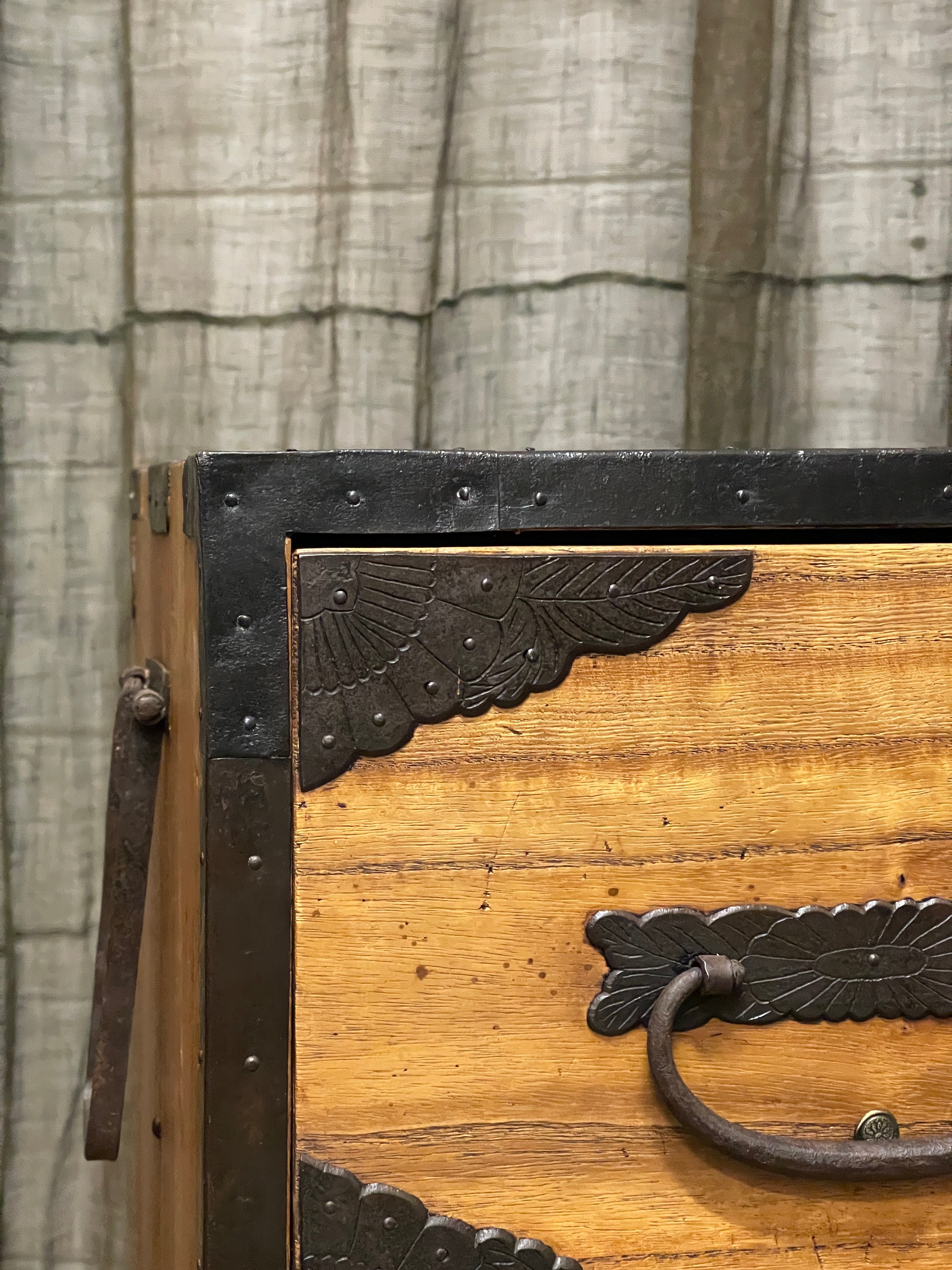 Isho Dansu, Rare Japanese Two Piece Clothing Chest - Paulownia | Meiji