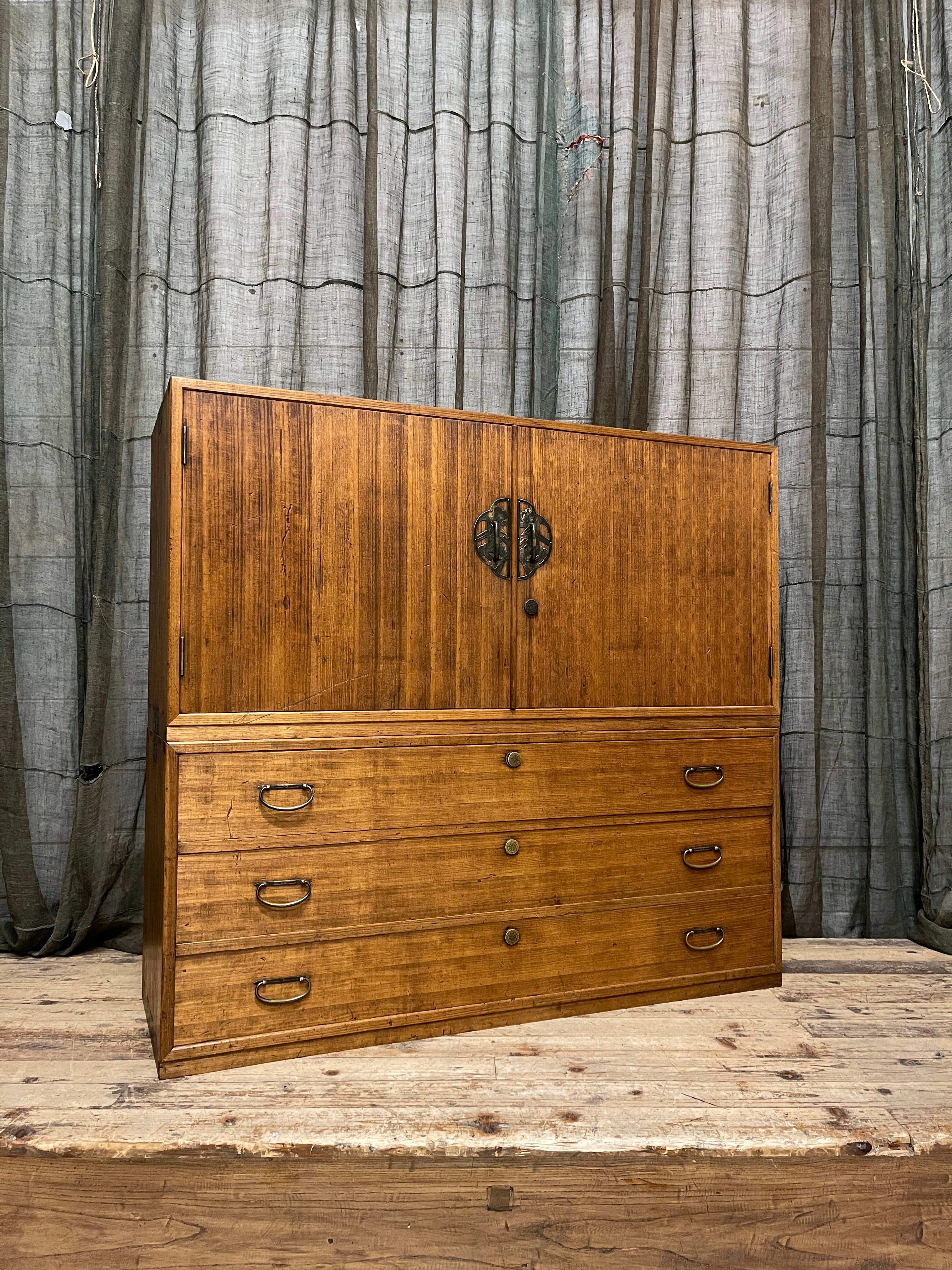 Vintage Japanese Two-Piece Kimono Chest of Drawers - Paulownia | Showa