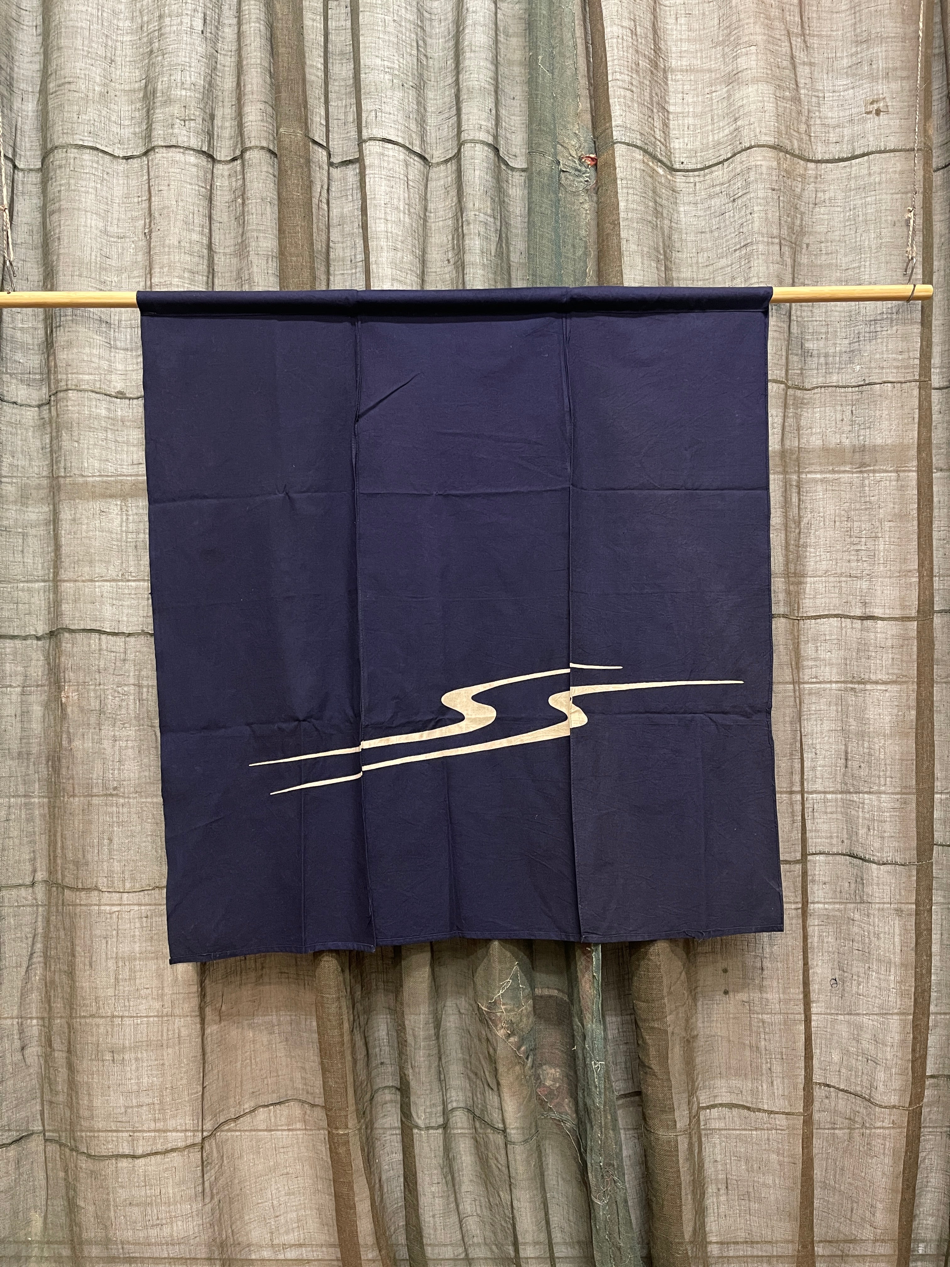 Vintage Japanese Noren - Cotton | Wave Design