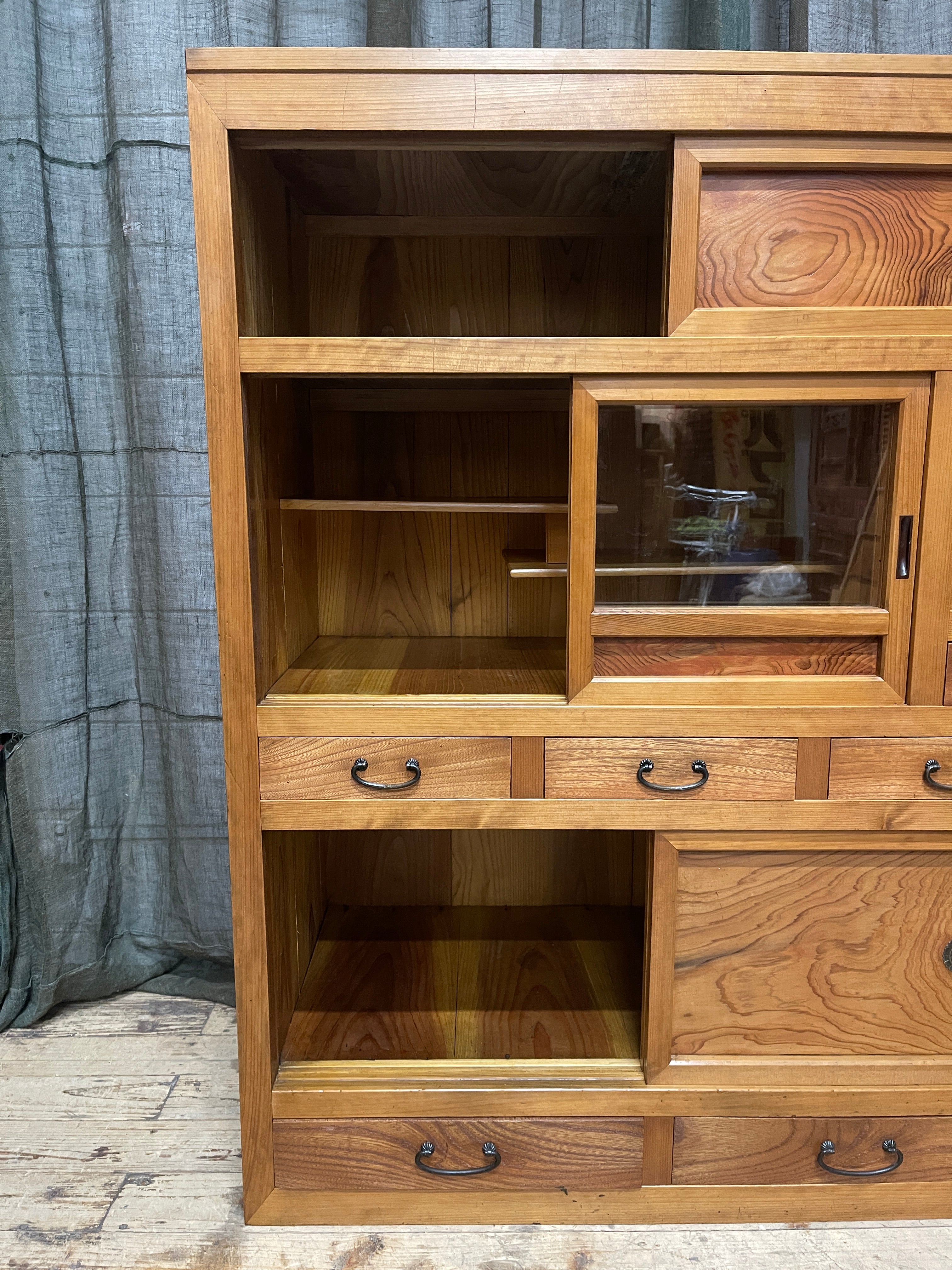 Vintage Japanese Mizuya Kitchen Cabinet - Cypress & Cedar | Midcentury