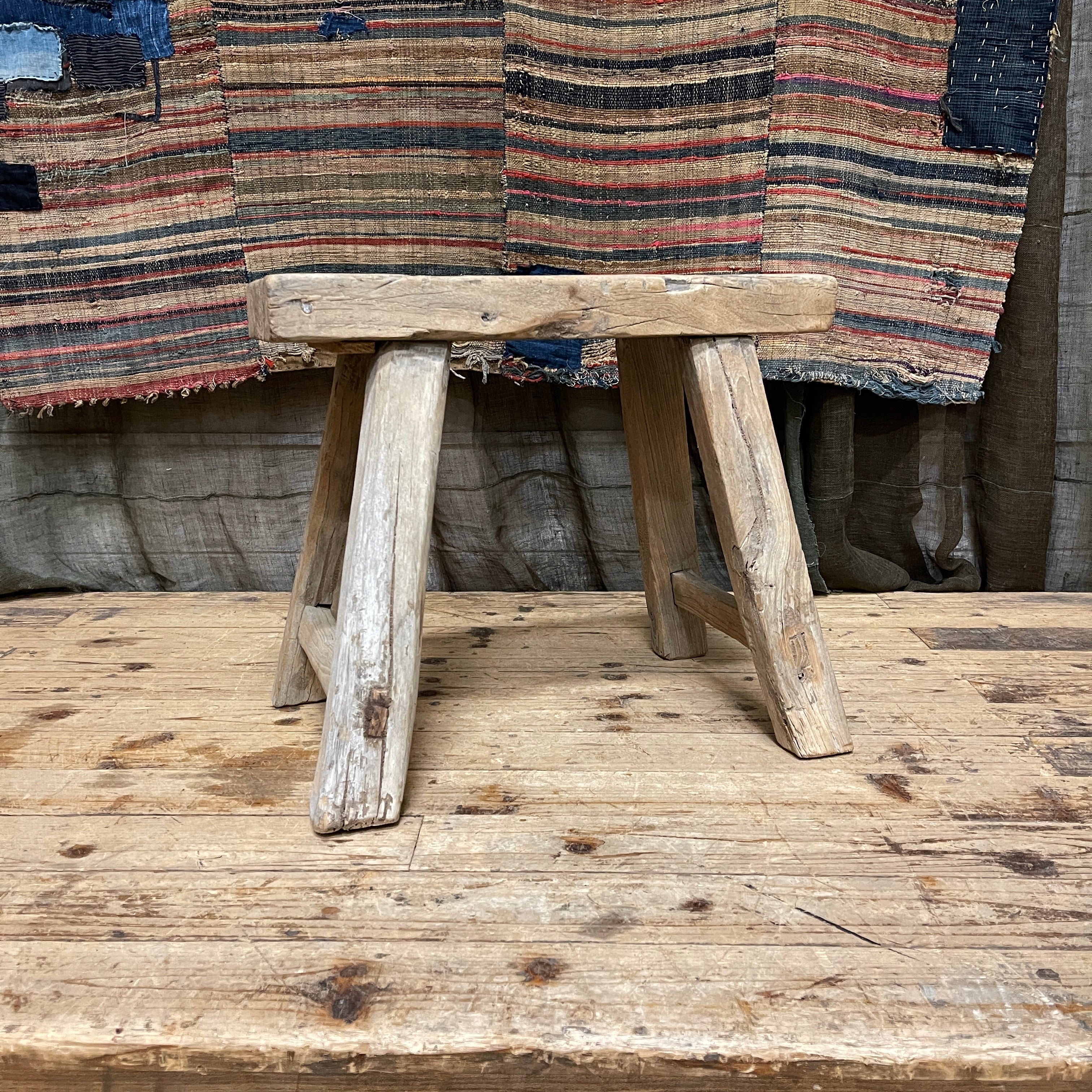 Chinese Provincial Elm Stool