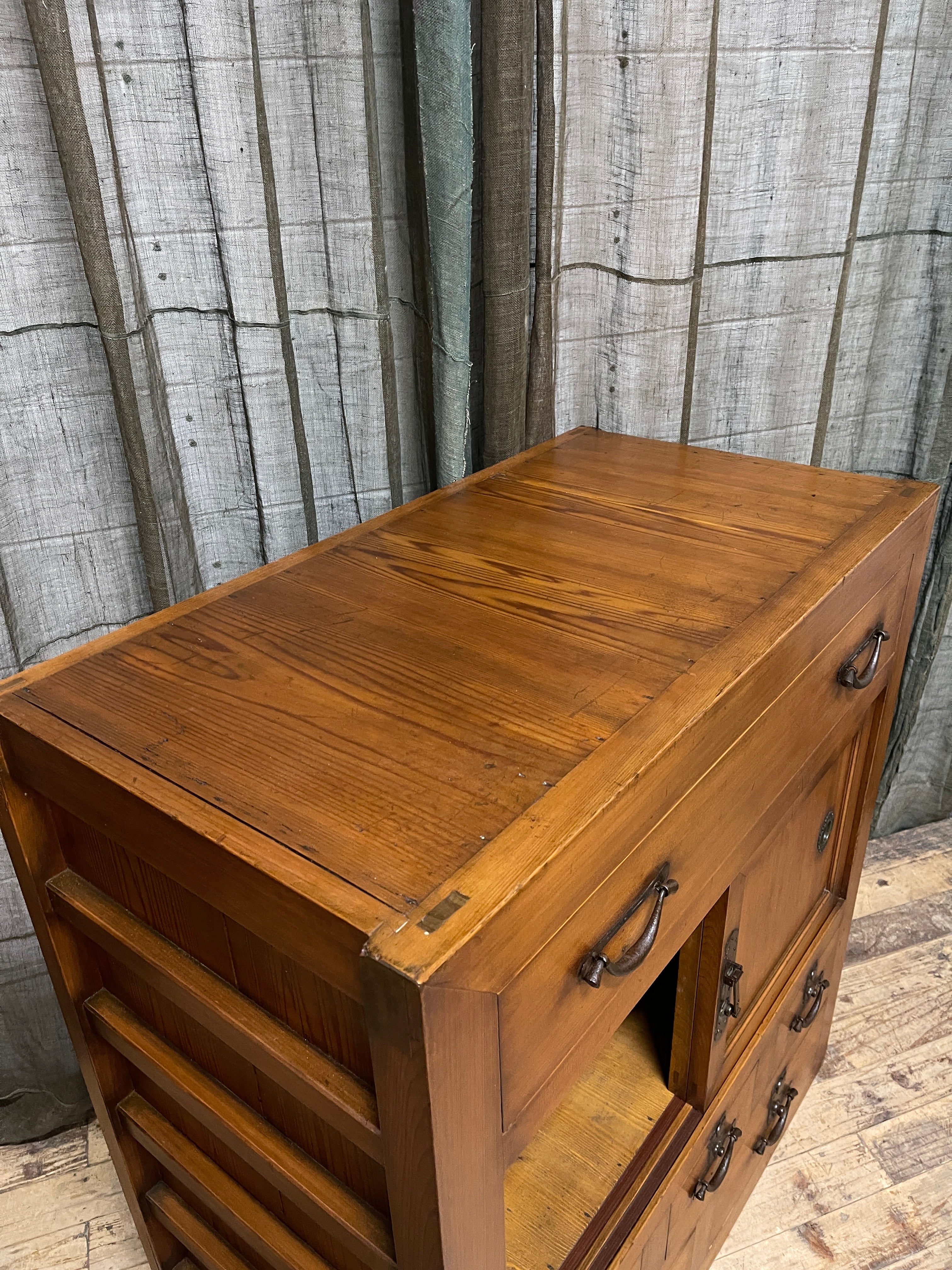 Antique Japanese Choba Dansu, Merchant’s Chest – Cedar & Cypress | Meiji, c.1880
