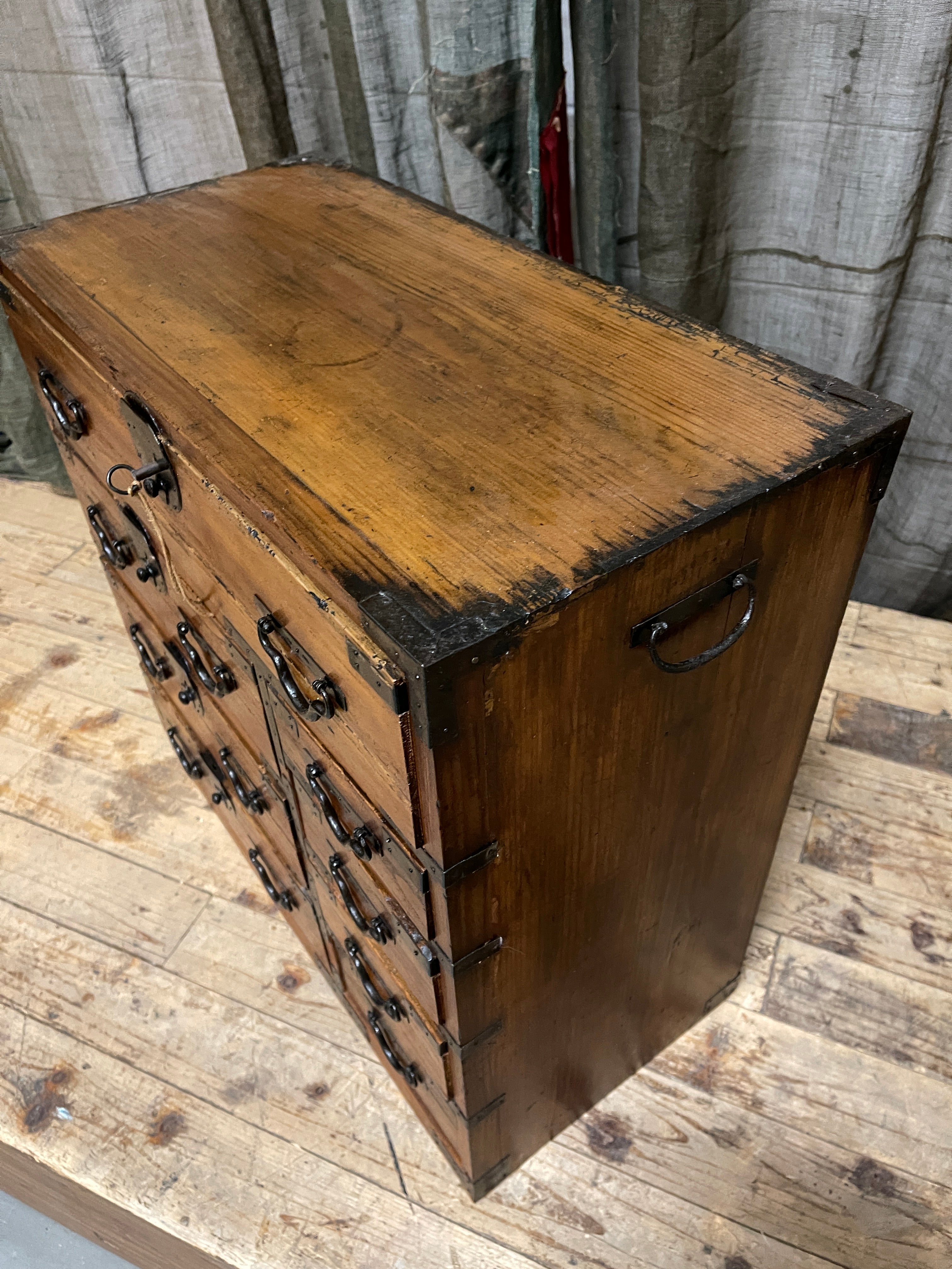 Ko Dansu, Japanese Side Cabinet - Paulownia & Cypress |Meiji