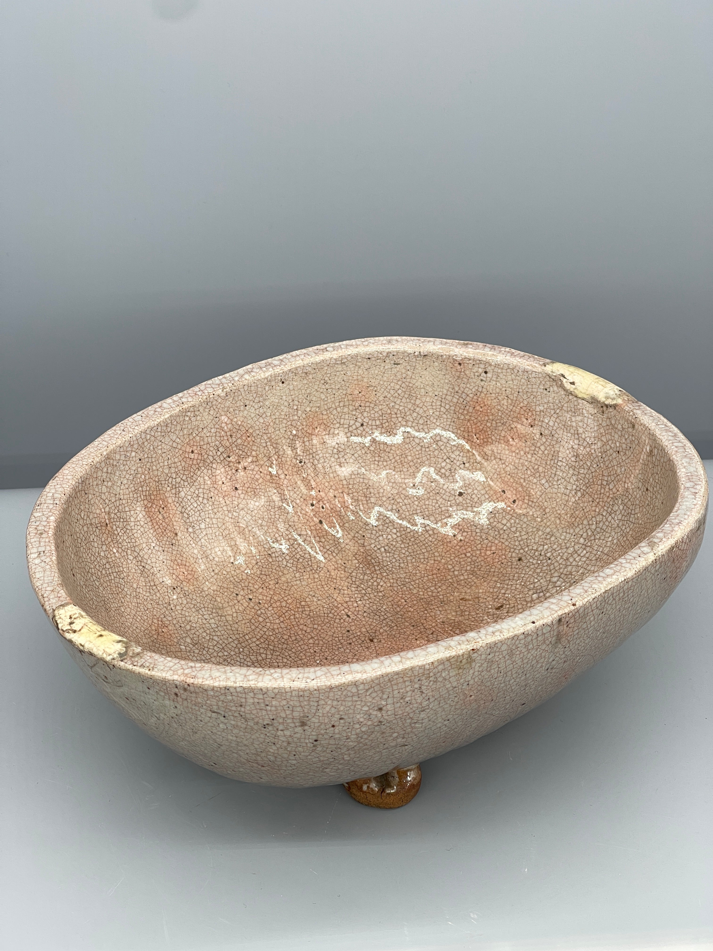 Vintage Japanese Hagi-Ware Serving Bowl
