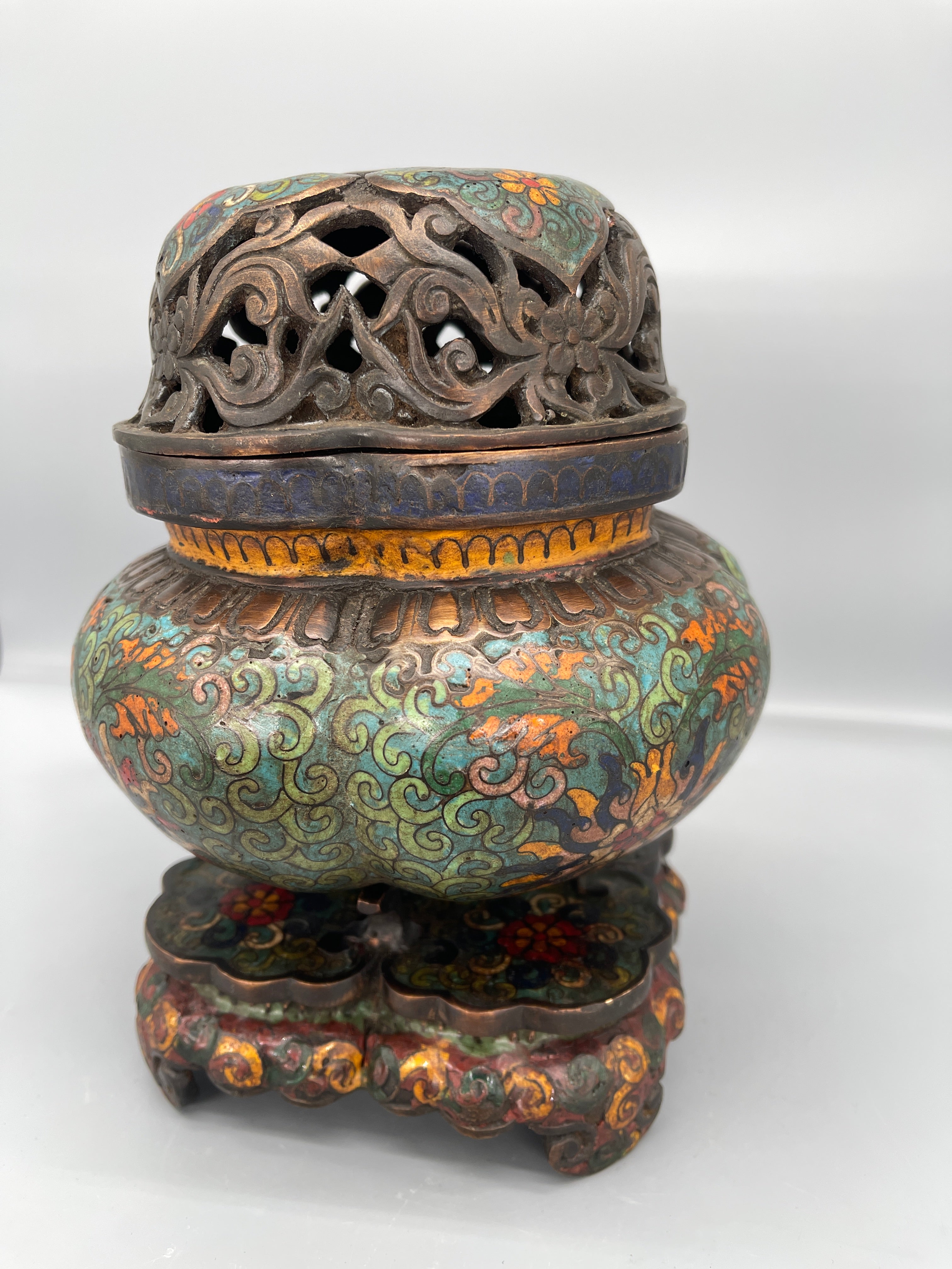 Vintage Chinese Cloisonne Incense Burner