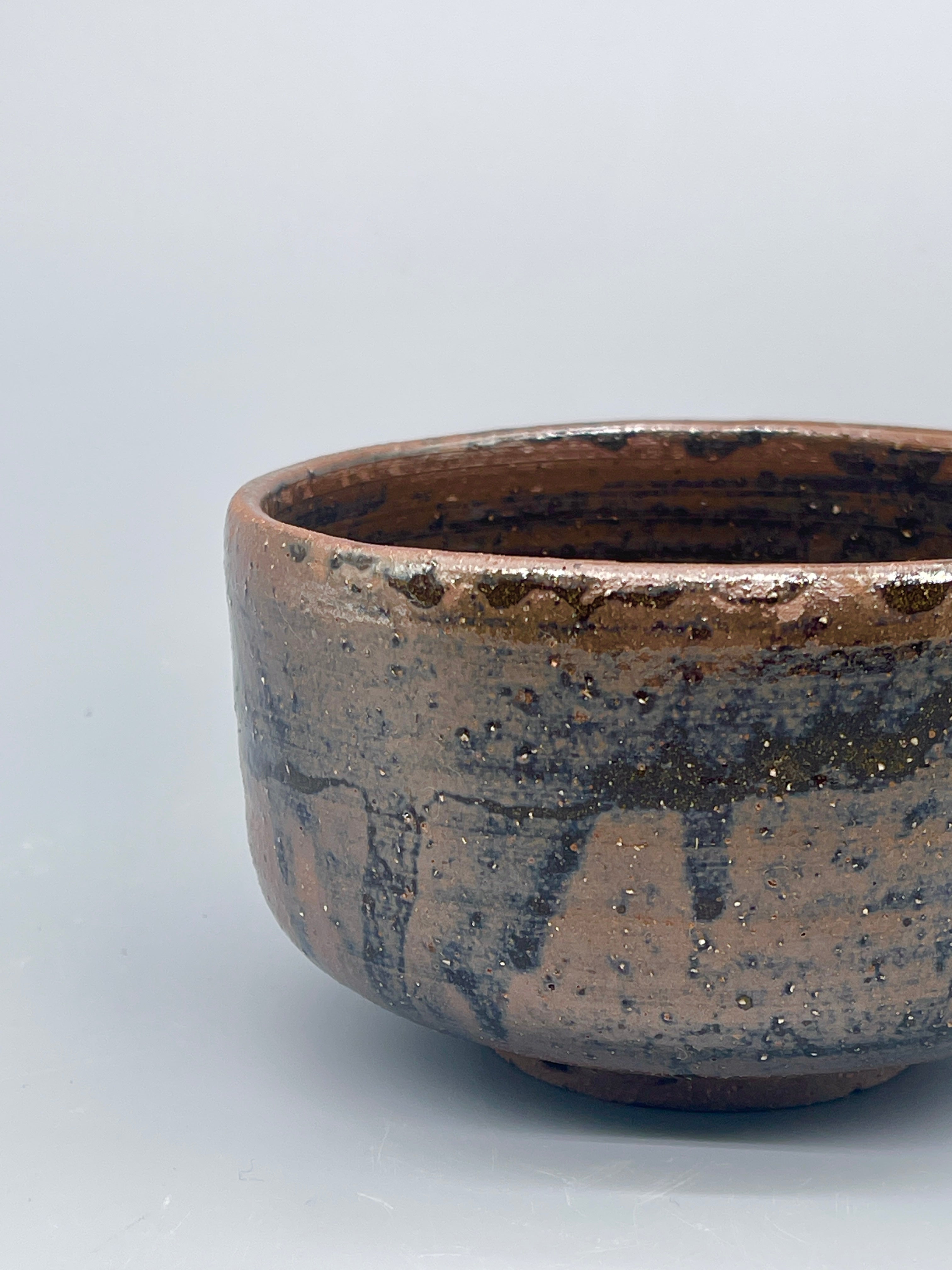 Vintage Japanese Matcha Bowl, Chawan - Brown Drip Glaze