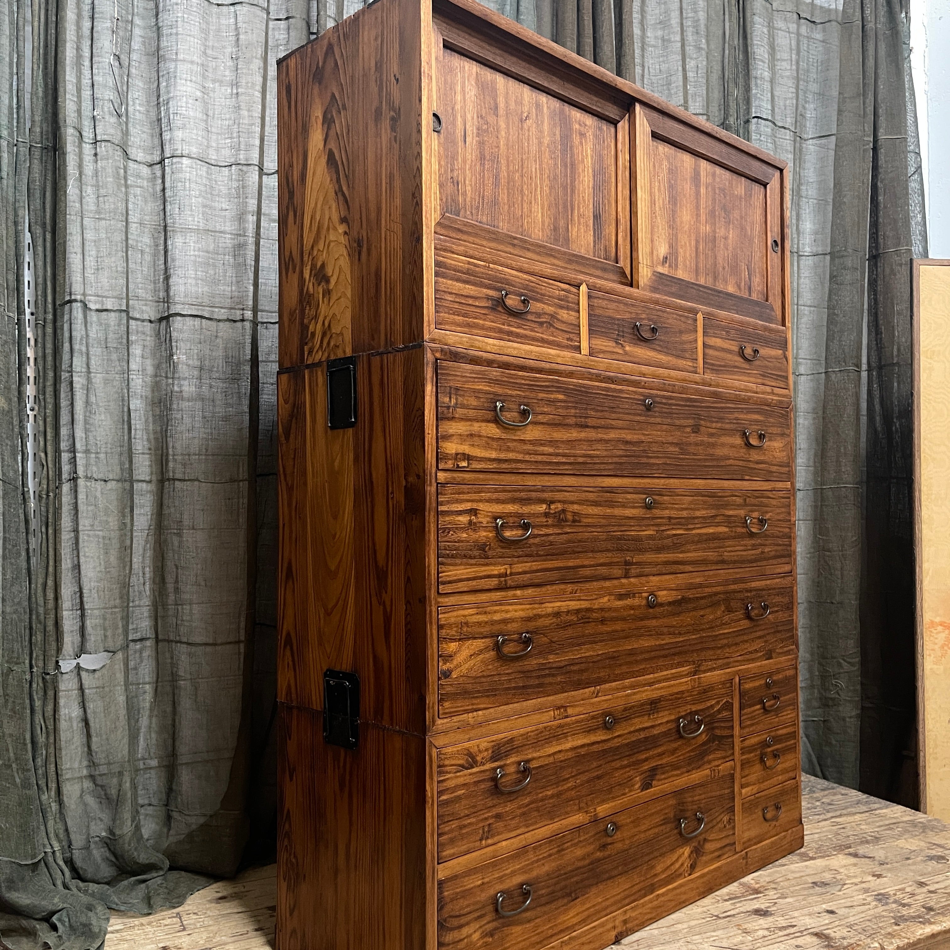 Vintage Japanese Kimono Storage Chest of Drawers - Paulownia & Cedar | c.1930
