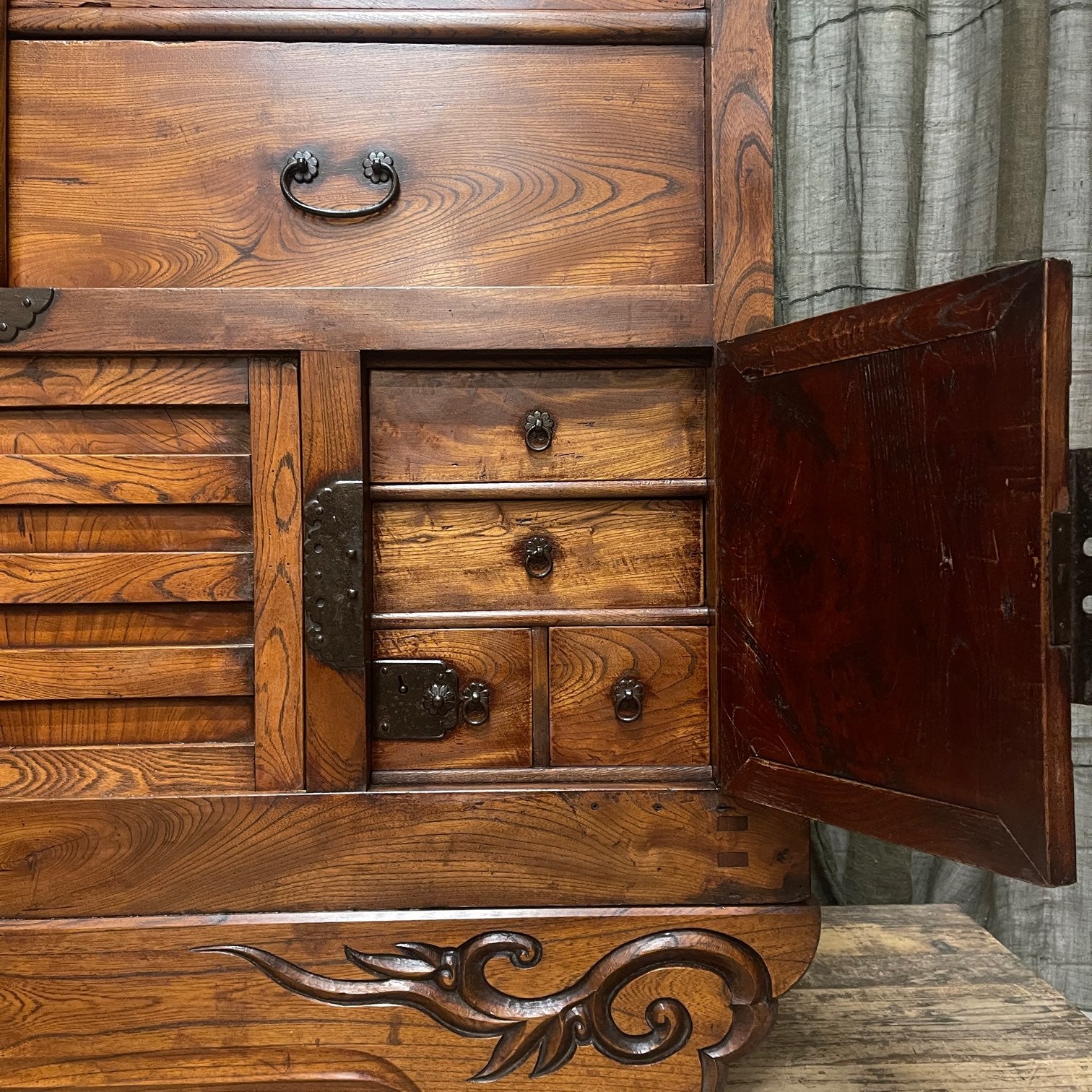 Karuma Dansu, Antique Japanese Wheeled Storage Cabinet - Elm | Edo, Mid 1800's