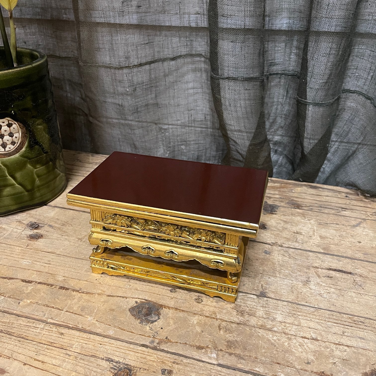Vintage Small Japanese Lacquered Buddhist Stand