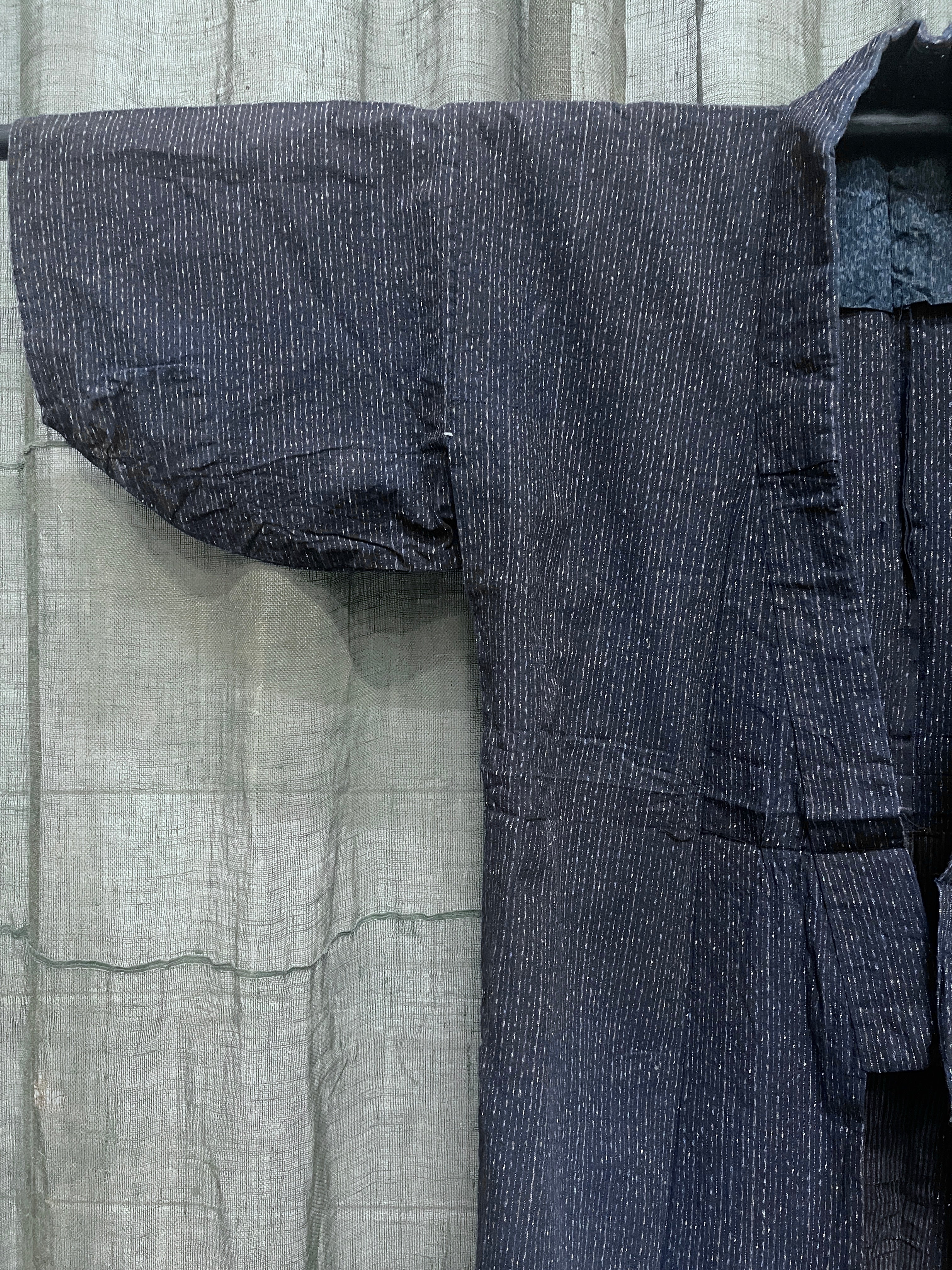 Vintage Japanese Kasuri Cotton Noragi Jacket | Indigo