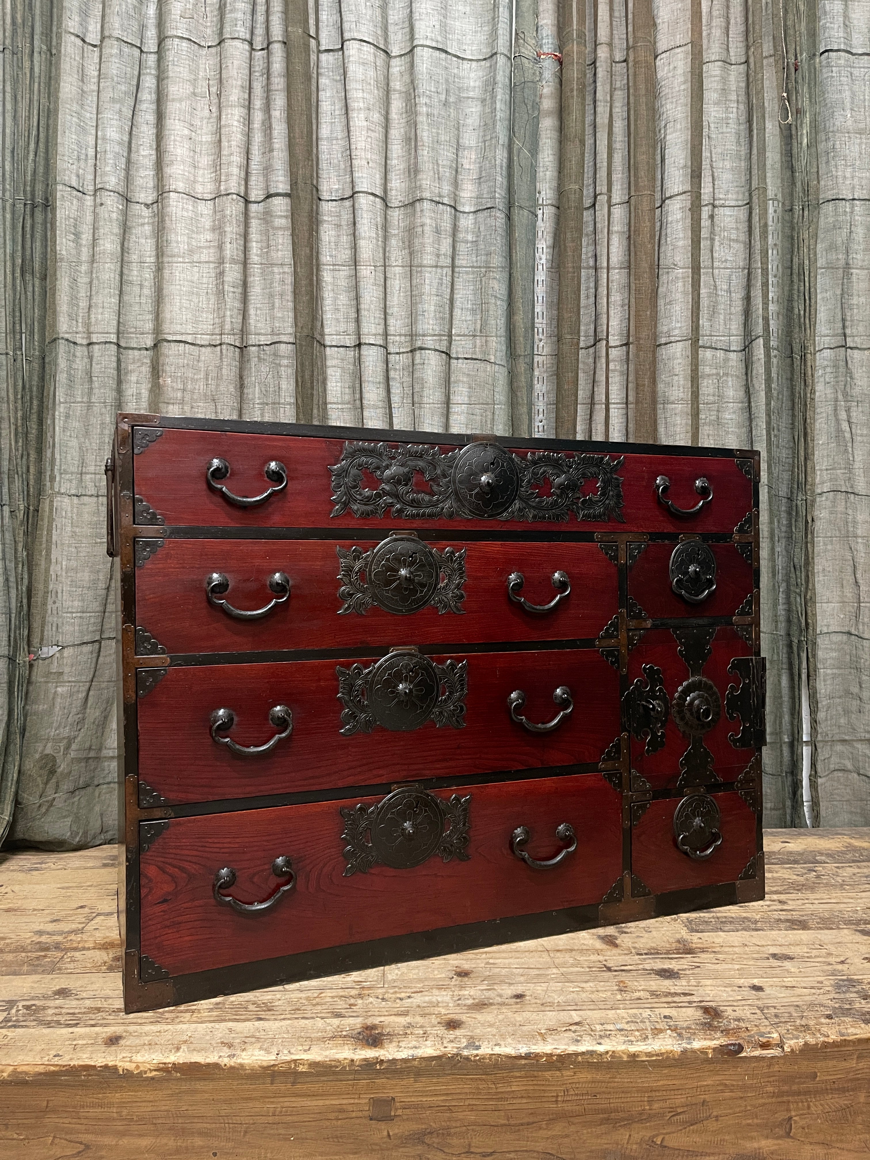 Japanese Lacquered Kimono Chest of Drawers - Meiji