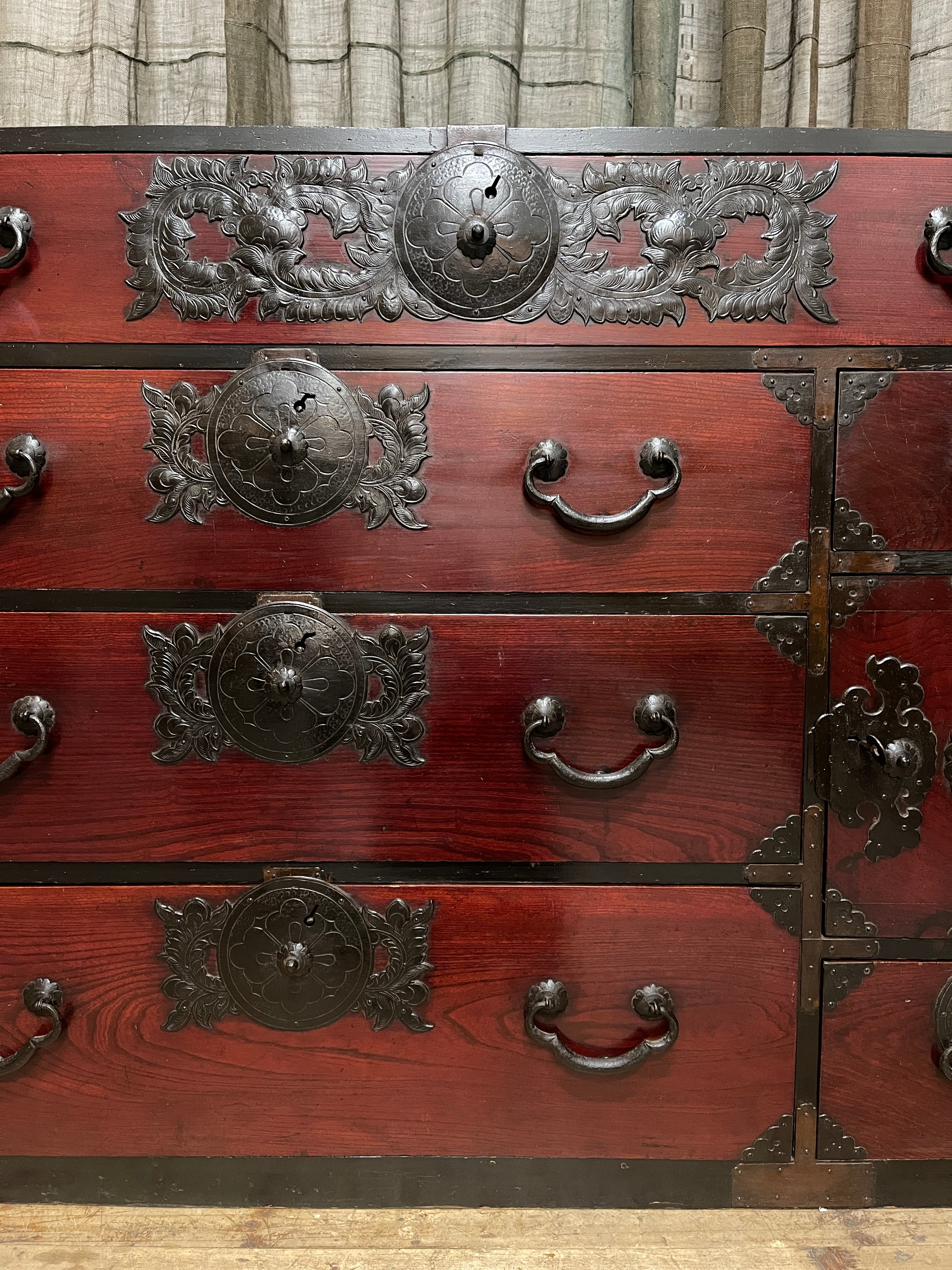 Japanese Lacquered Kimono Chest of Drawers - Meiji