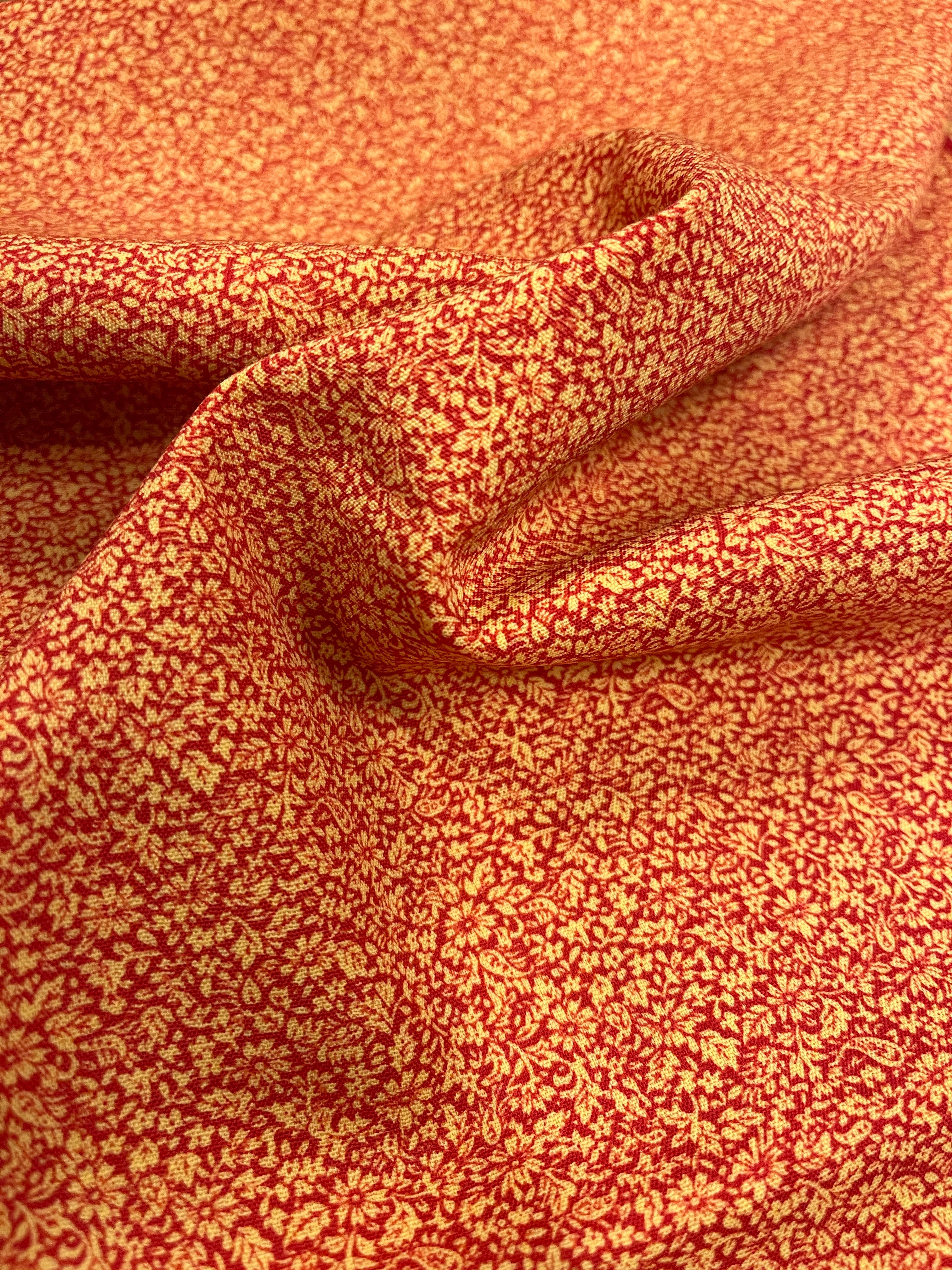 Japanese Silk Orange with Florals