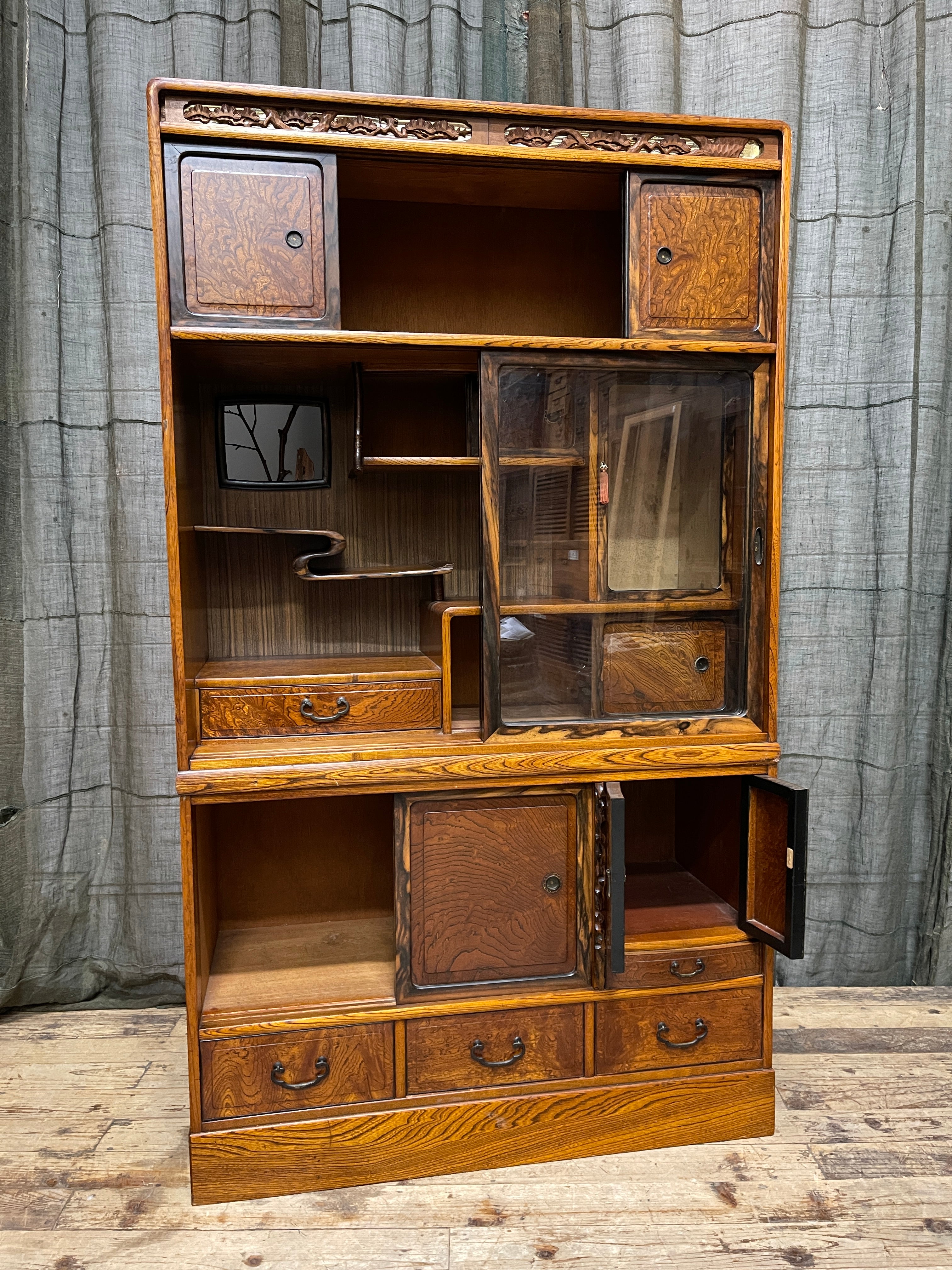 Cha Dansu, Japanese Tea Cabinet - Elm| C.1970