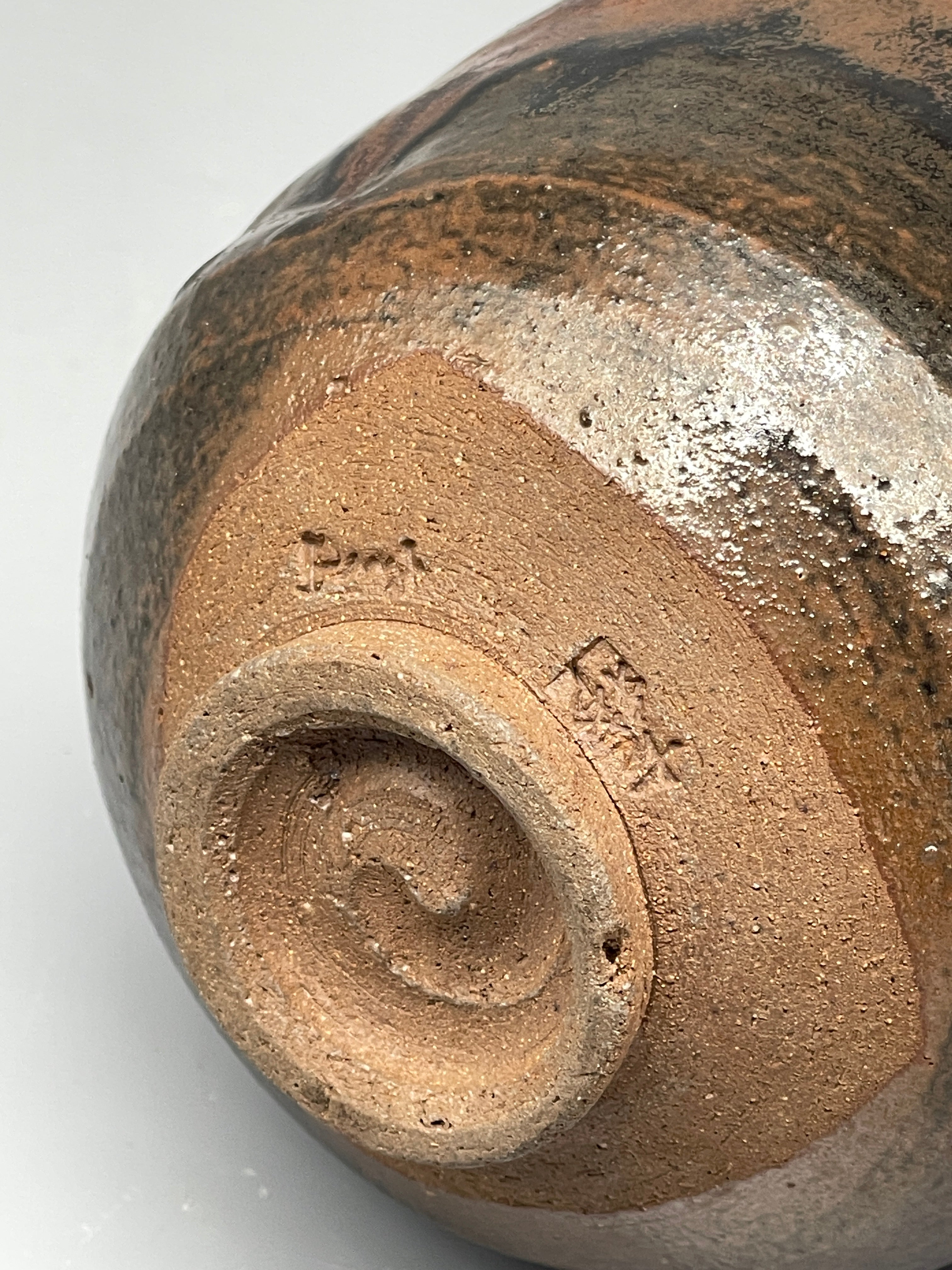 Vintage Japanese Chawan Tea Bowl - Stoneware, Tenmoku Glaze