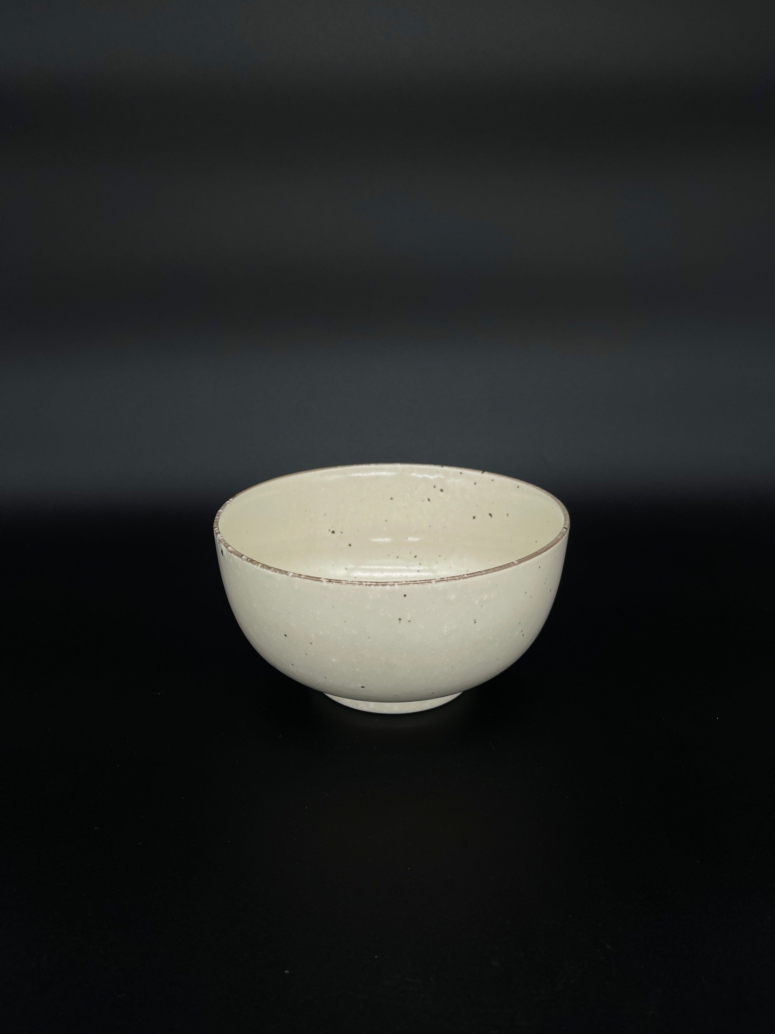 Contemporary Japanese Bowl - White, Spotted