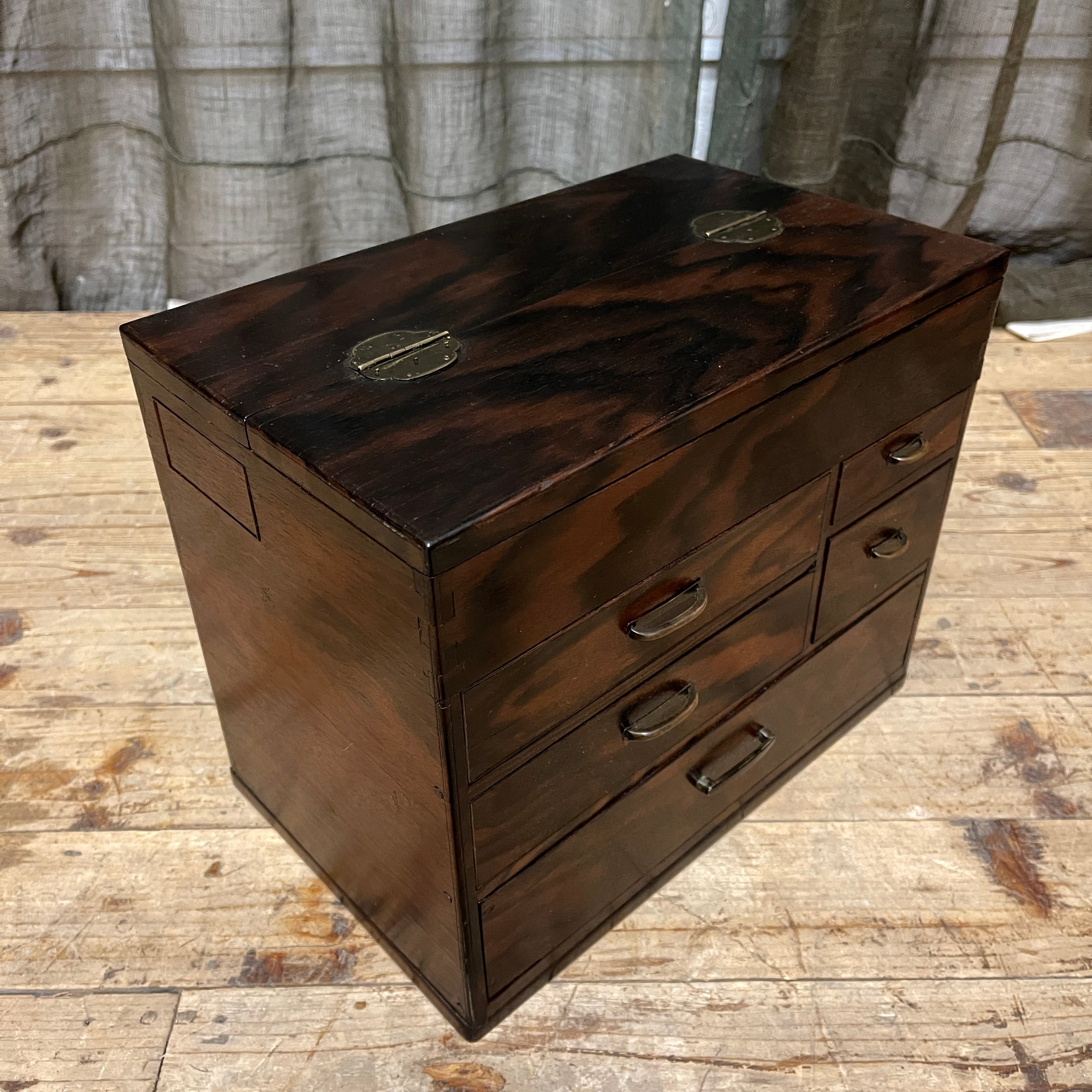 Vintage Japanese Sewing Box, Hari Bako - Rosewood | 1920's