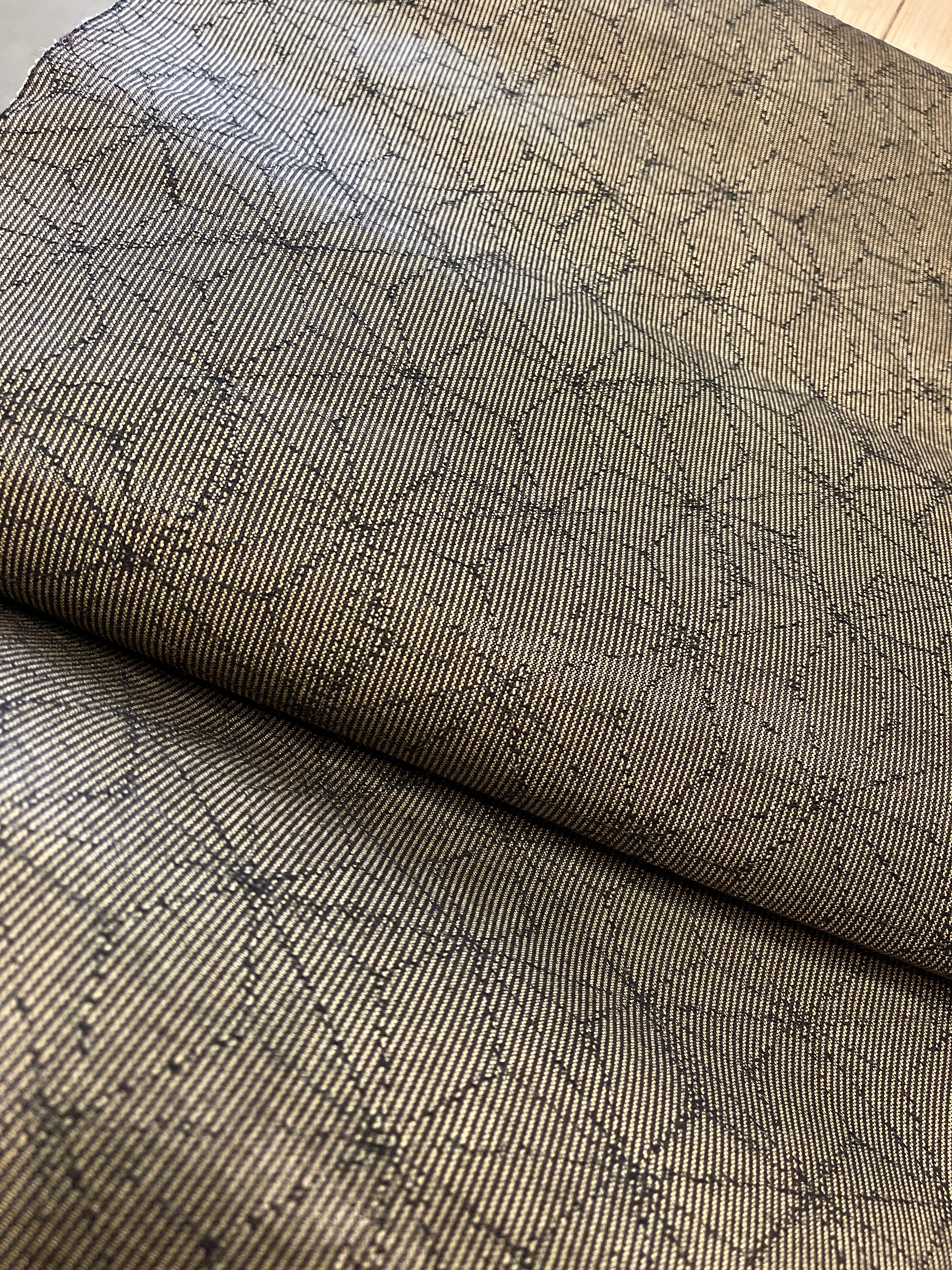 Japanese Silk & Wool Fabric Asanoha