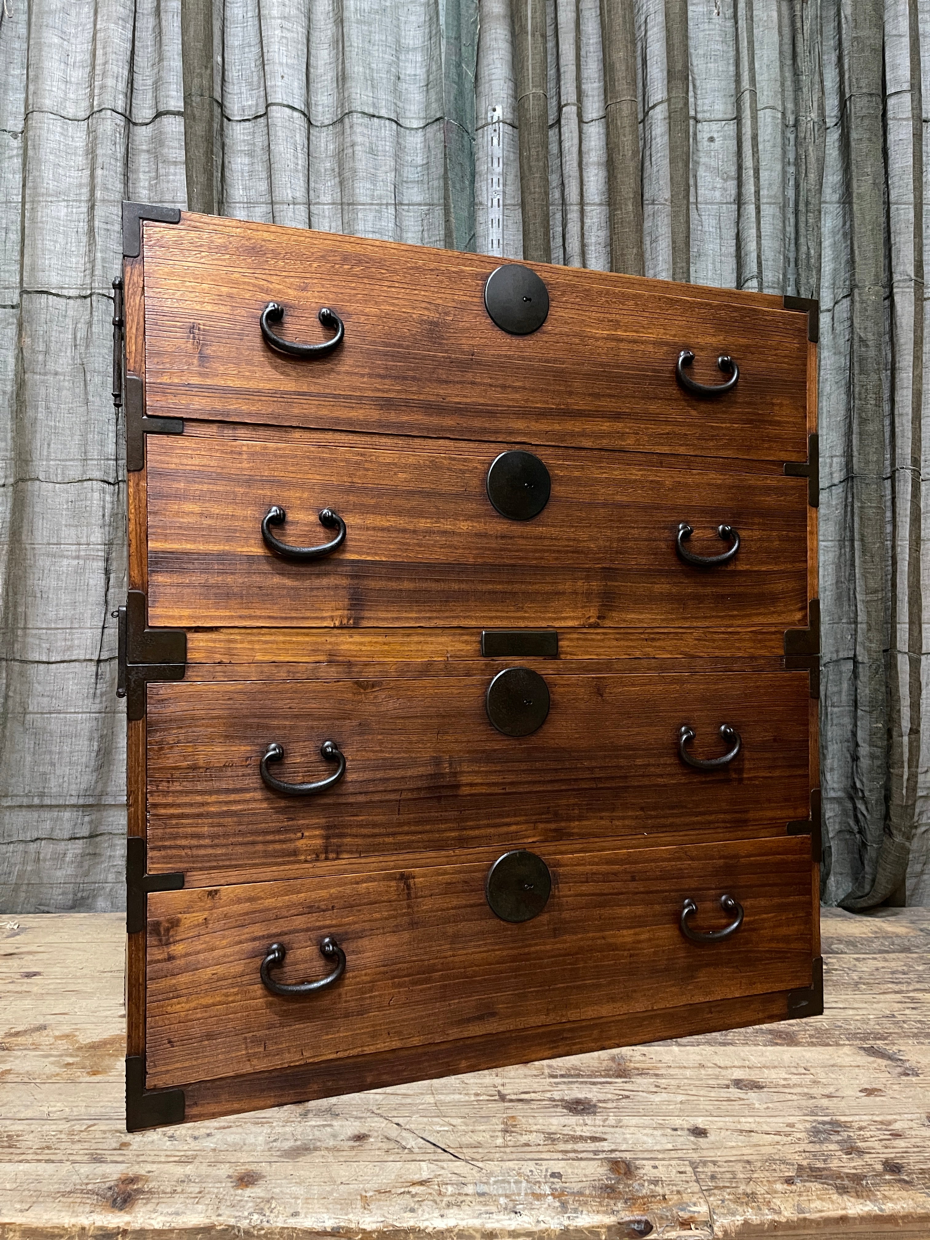 Japanese Kimono Storage Chest-on-Chest, Isho Dansu - Paulownia | Meiji