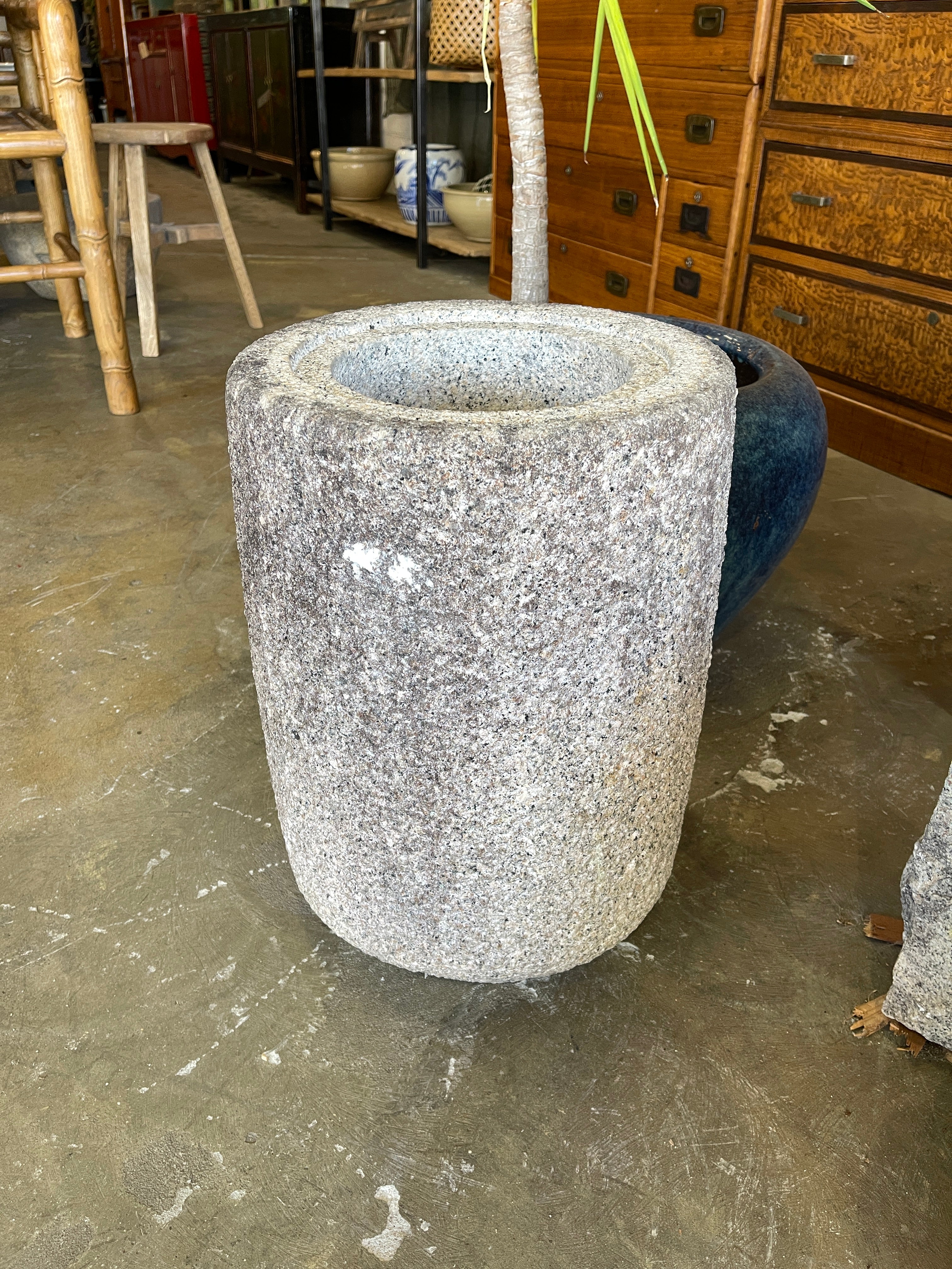 Japanese Chozubachi, Stone Water Basin - Granite | Meiji