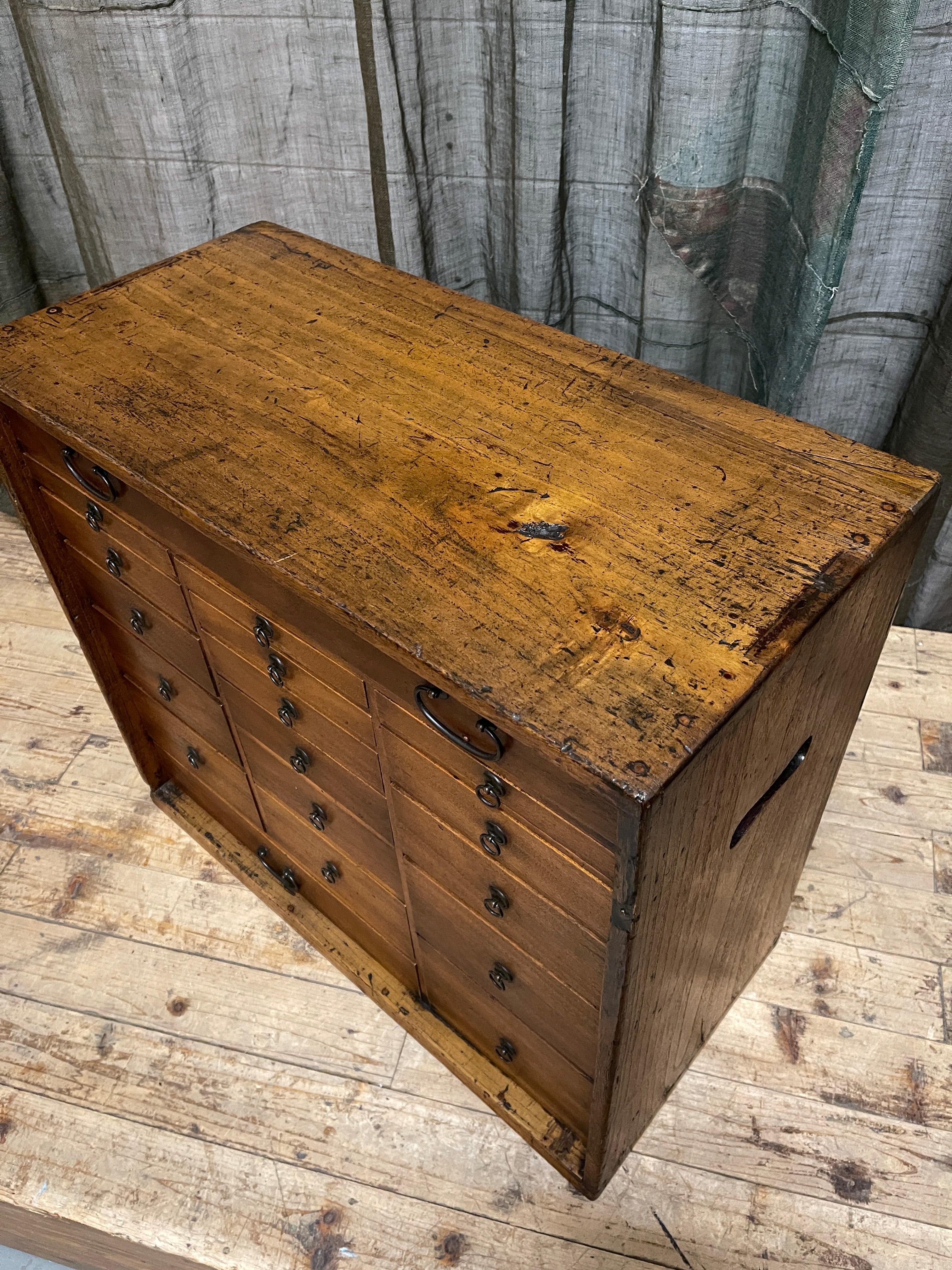 Antique Japanese Multi Drawer Chest - Paulownia & Elm | Meiji c.1900