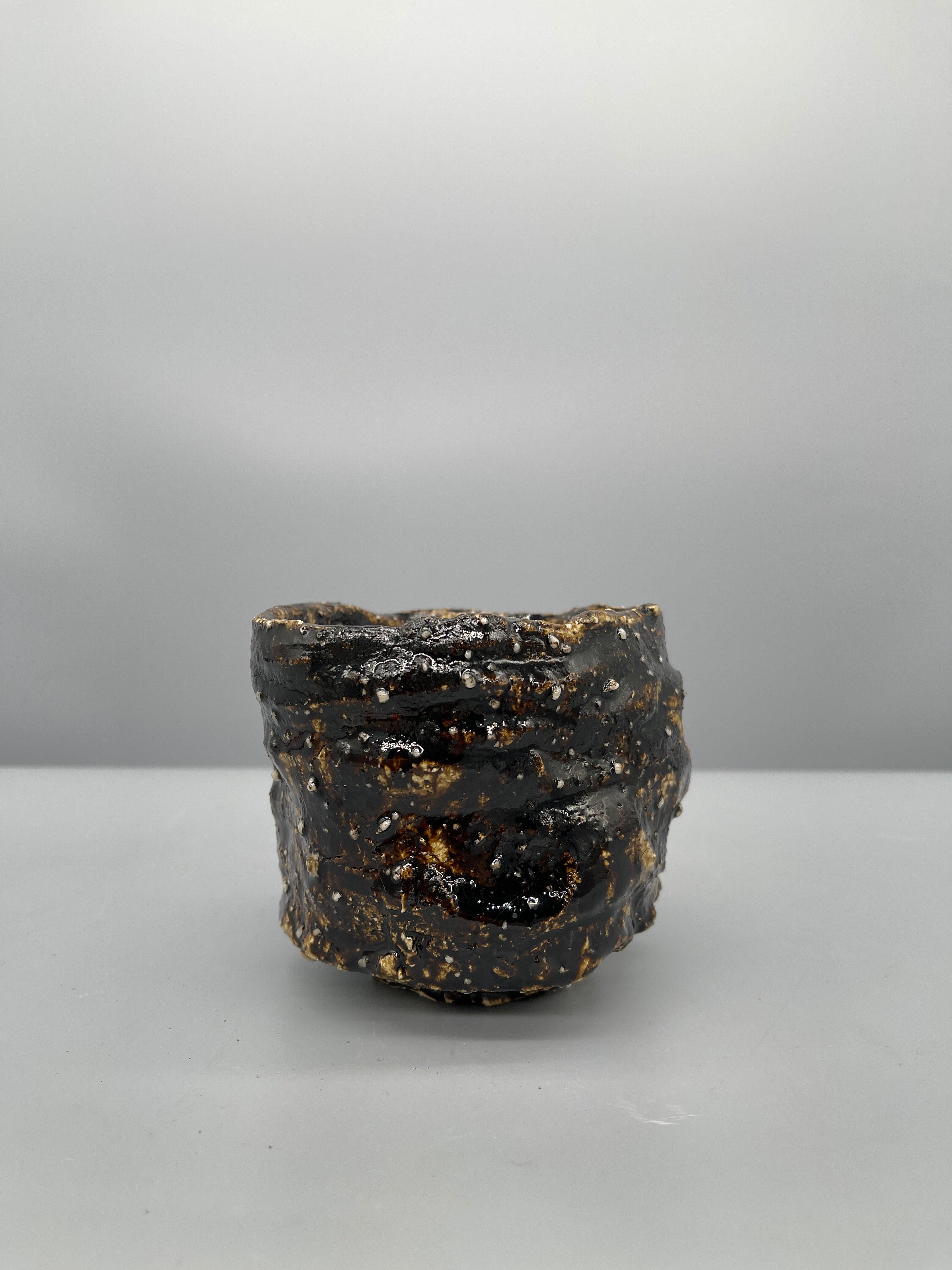 Vintage Japanese Chawan, Tea Bowl - Seto-Guro Glaze