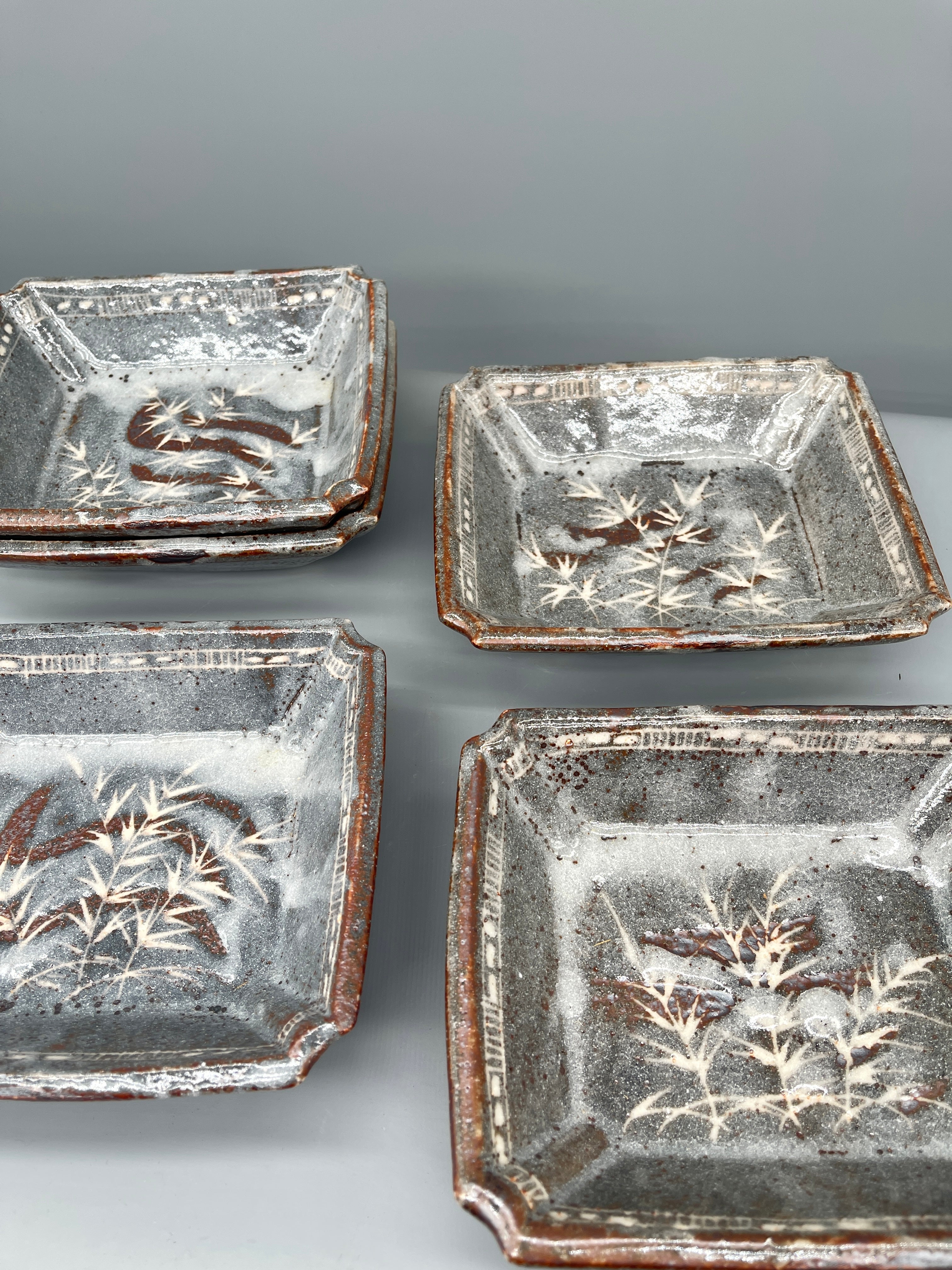 Set of Vintage Japanese Side Plates, E-Shino