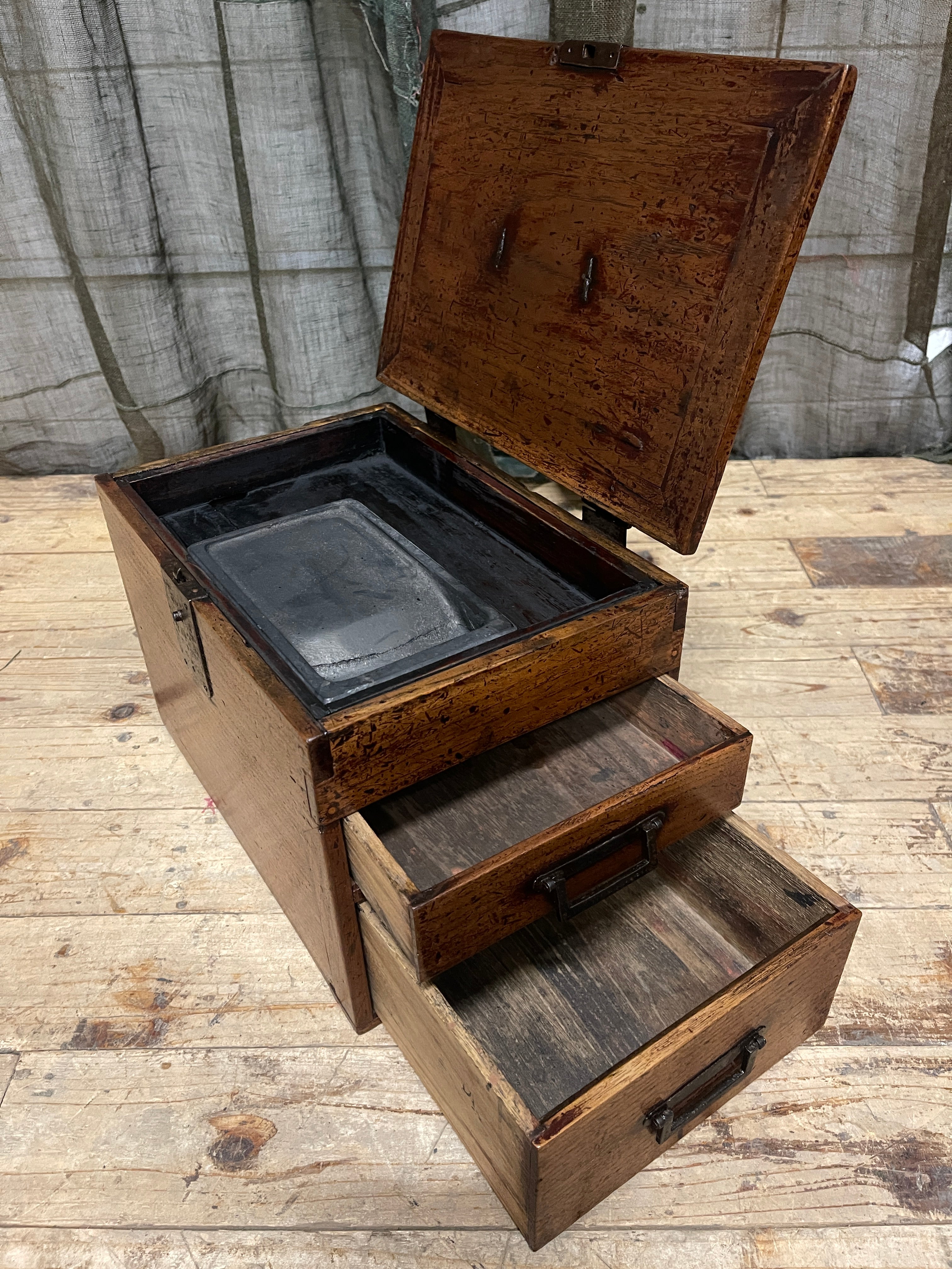 Suzuri Bako, Japanese Calligraphy Box - Elm | Meiji