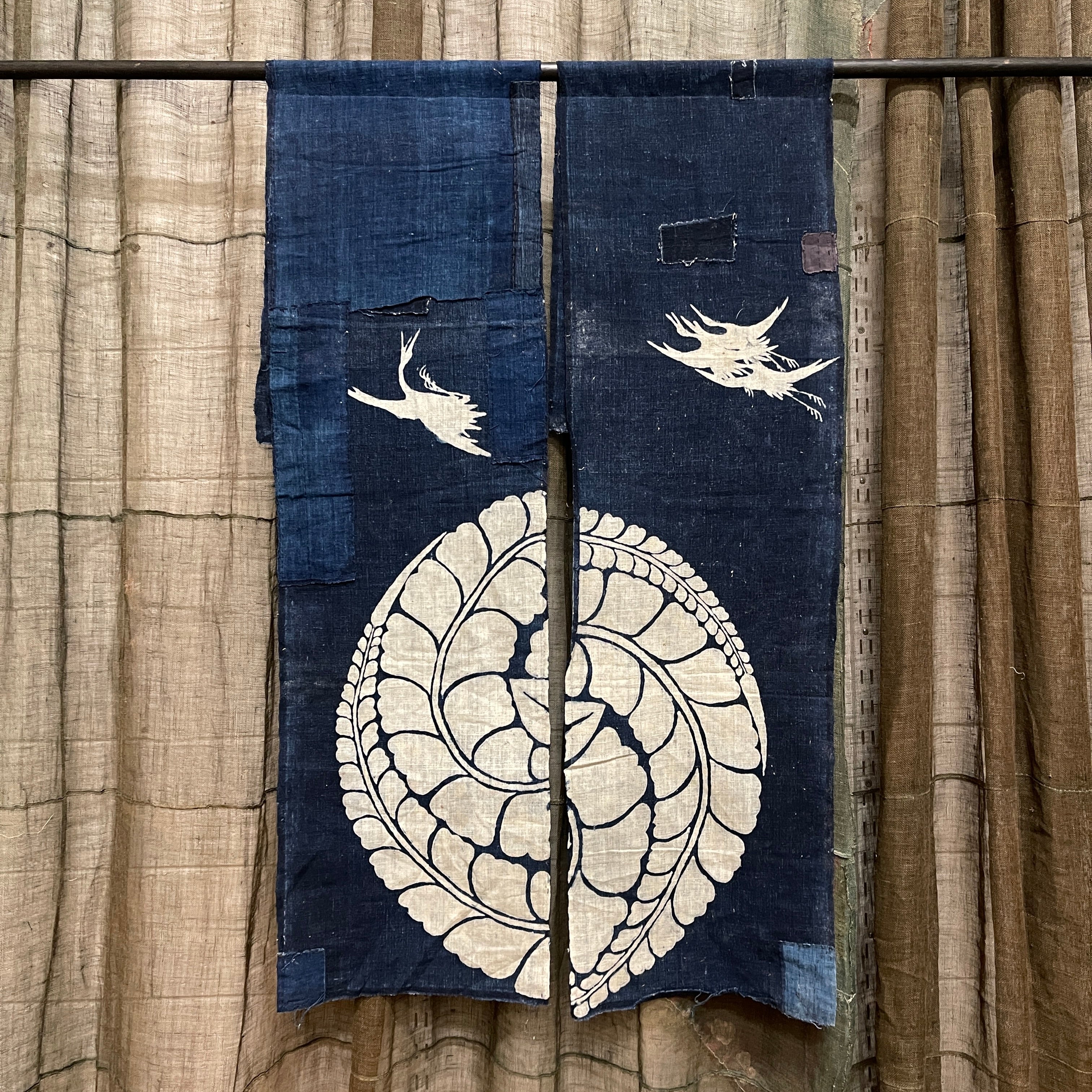 Antique Katazome Stencil Dyed Indigo Cotton Panels