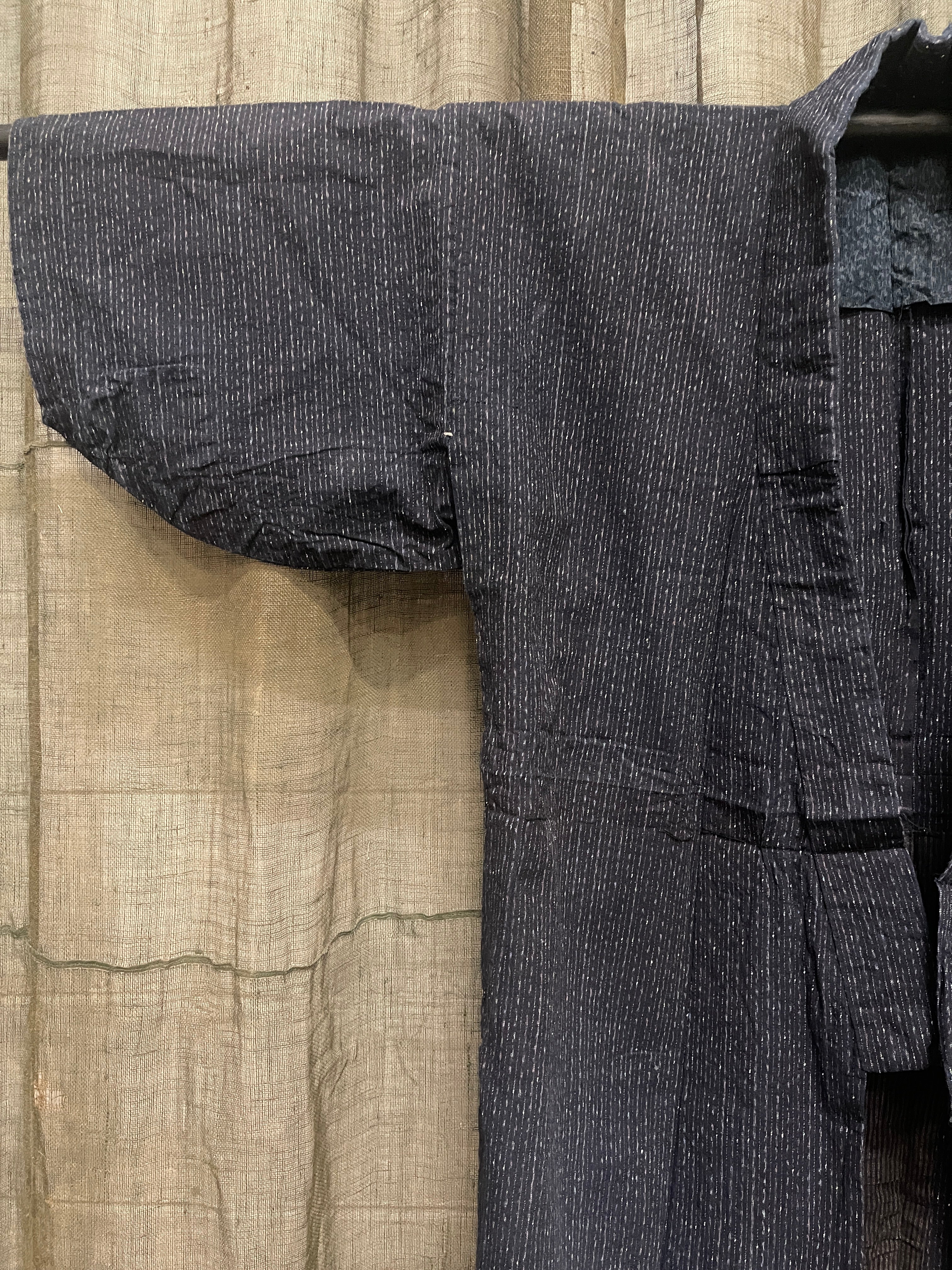 Vintage Japanese Kasuri Cotton Noragi Jacket | Indigo