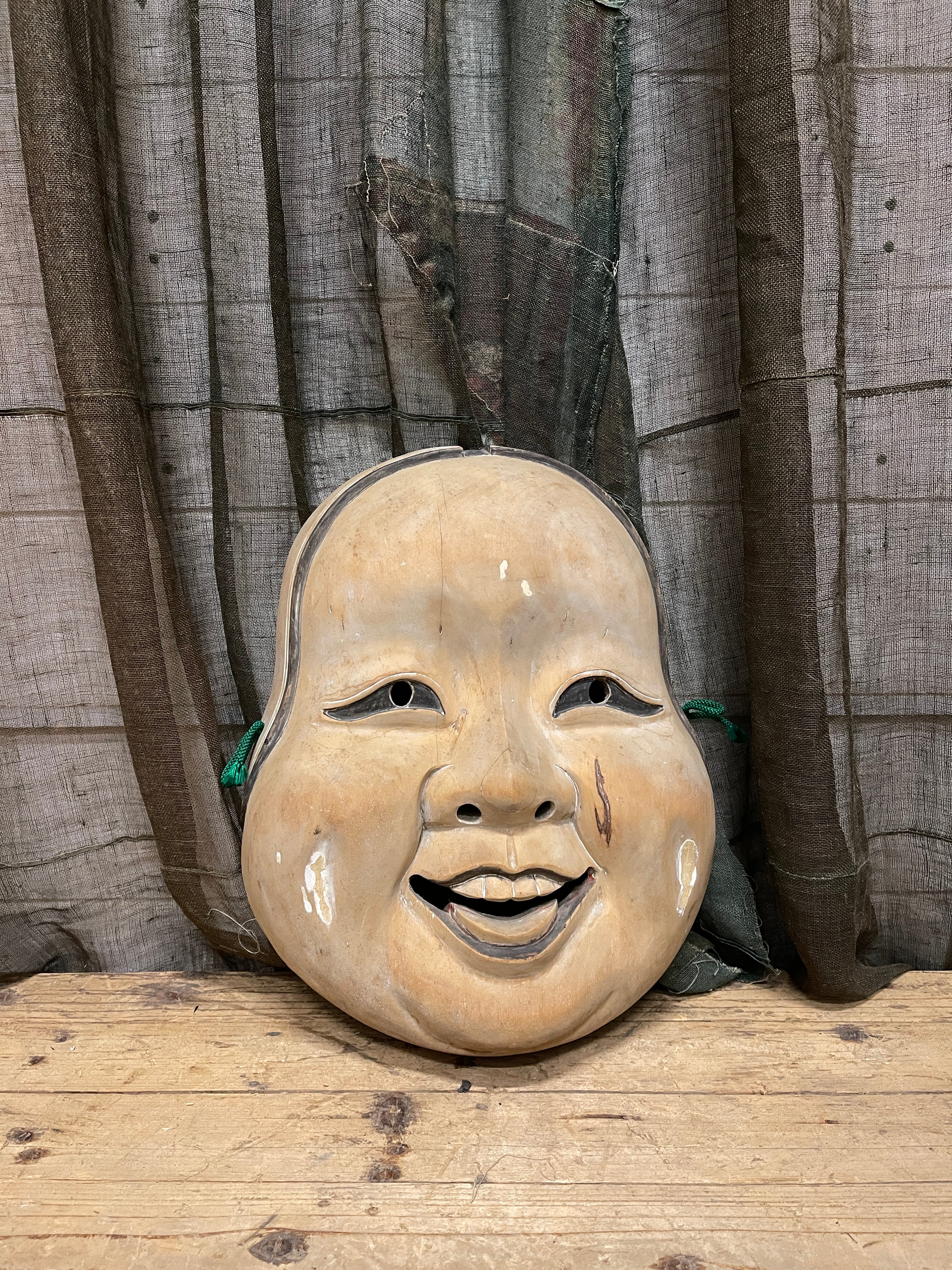 Large Hand Carved Otafuku Mask