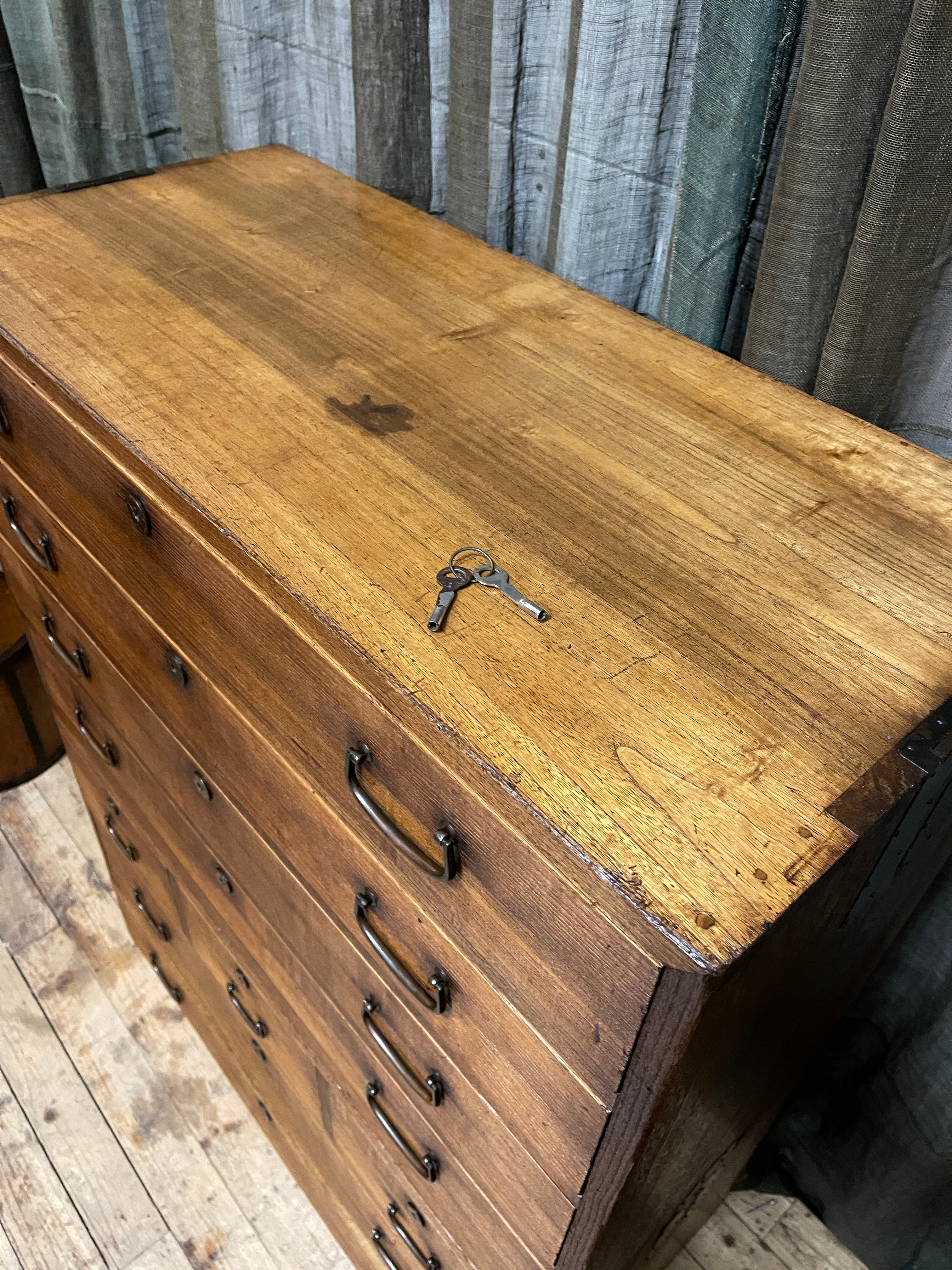 Japanese Kimono Storage Chest-on-Chest, Isho Dansu - Paulownia | Taisho