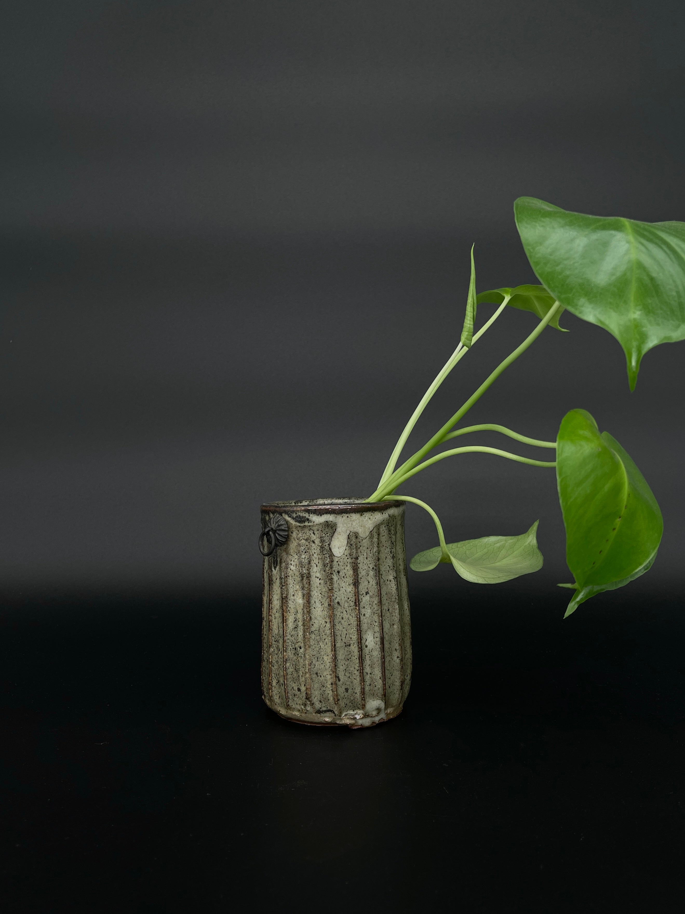 Vintage Japanese Pottery Wall Hanging Vase