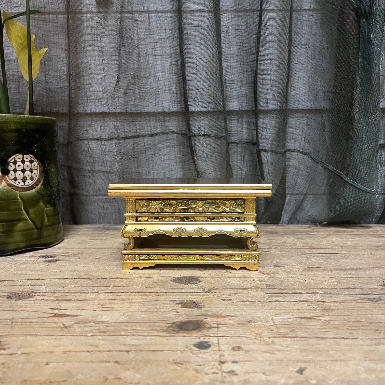 Vintage Small Japanese Lacquered Buddhist Stand
