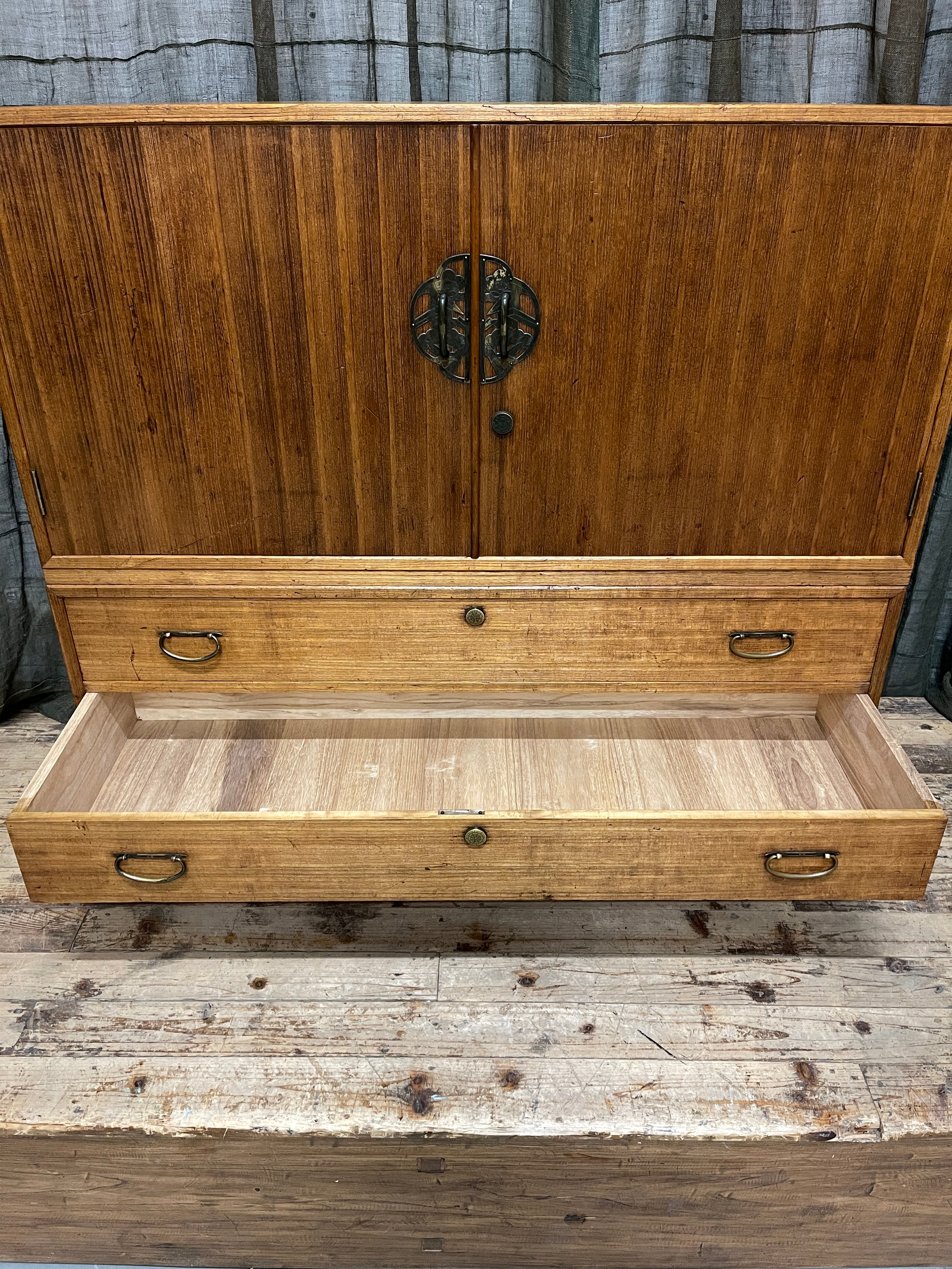 Vintage Japanese Two-Piece Kimono Chest of Drawers - Paulownia | Showa