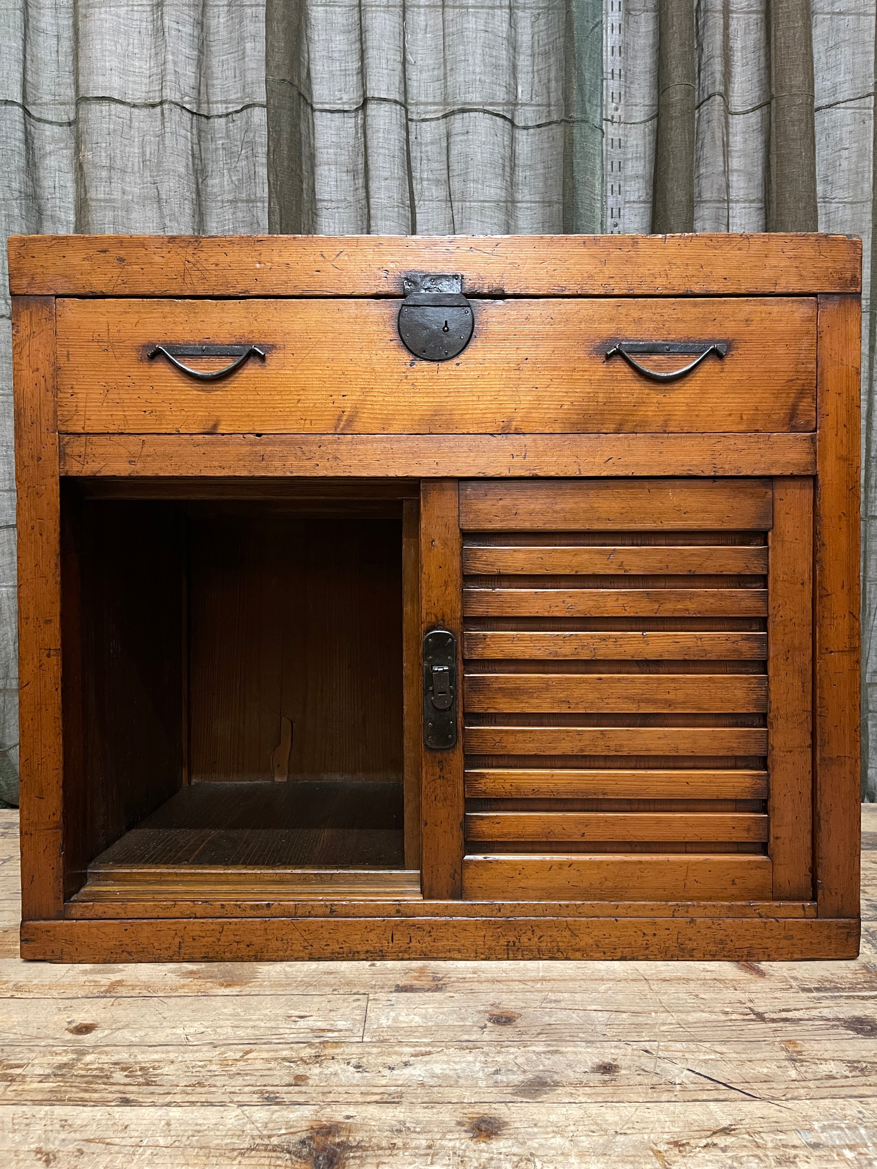 Japanese Folk Art Storage Cabinet - Cedar & Cypress | Meiji