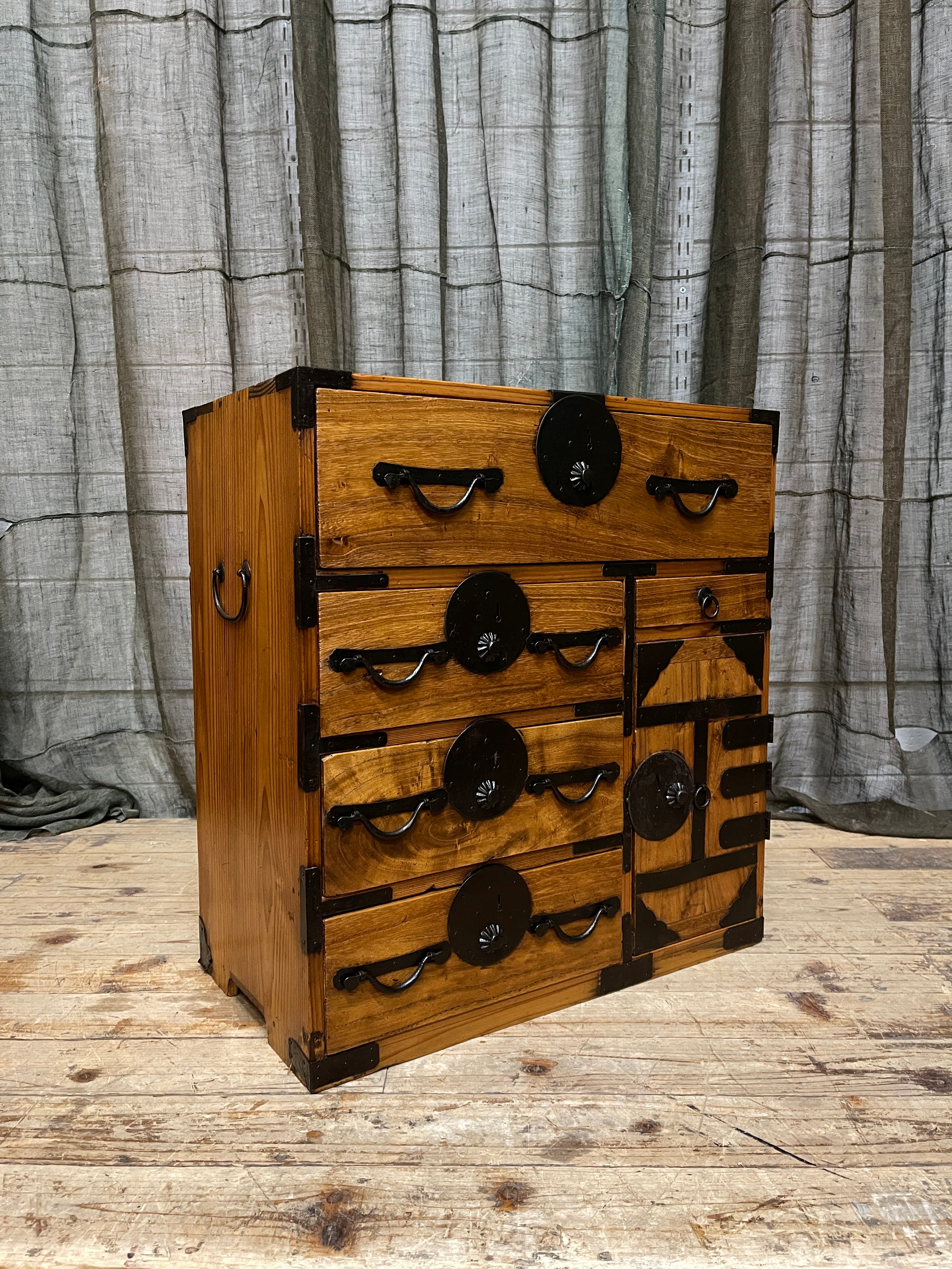 Ko Dansu, Japanese Side Cabinet - Paulownia & Cypress | Meiji