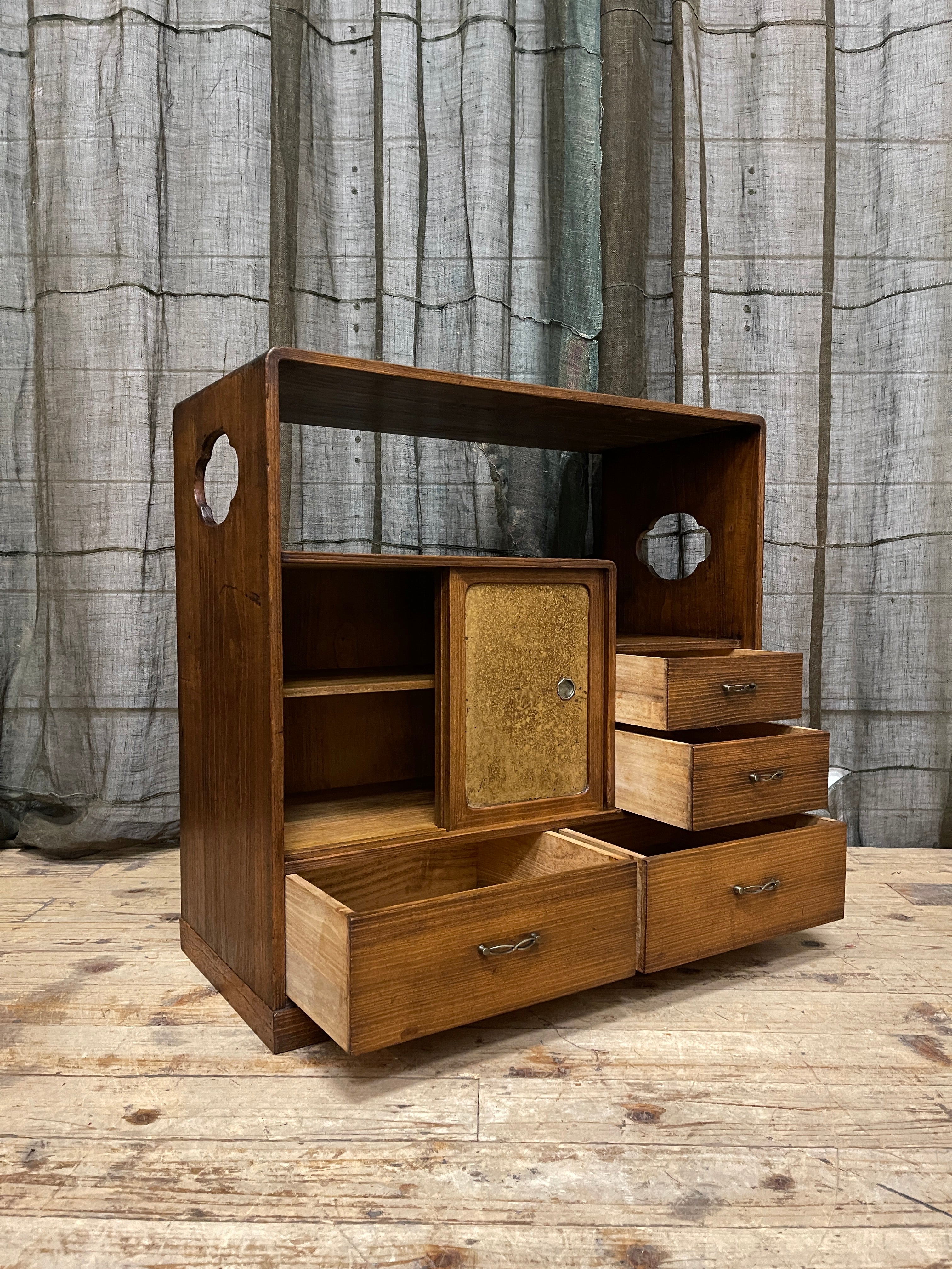 Vintage Japanese Cha Dana, Tea Cabinet - Paulownia | Midcentury