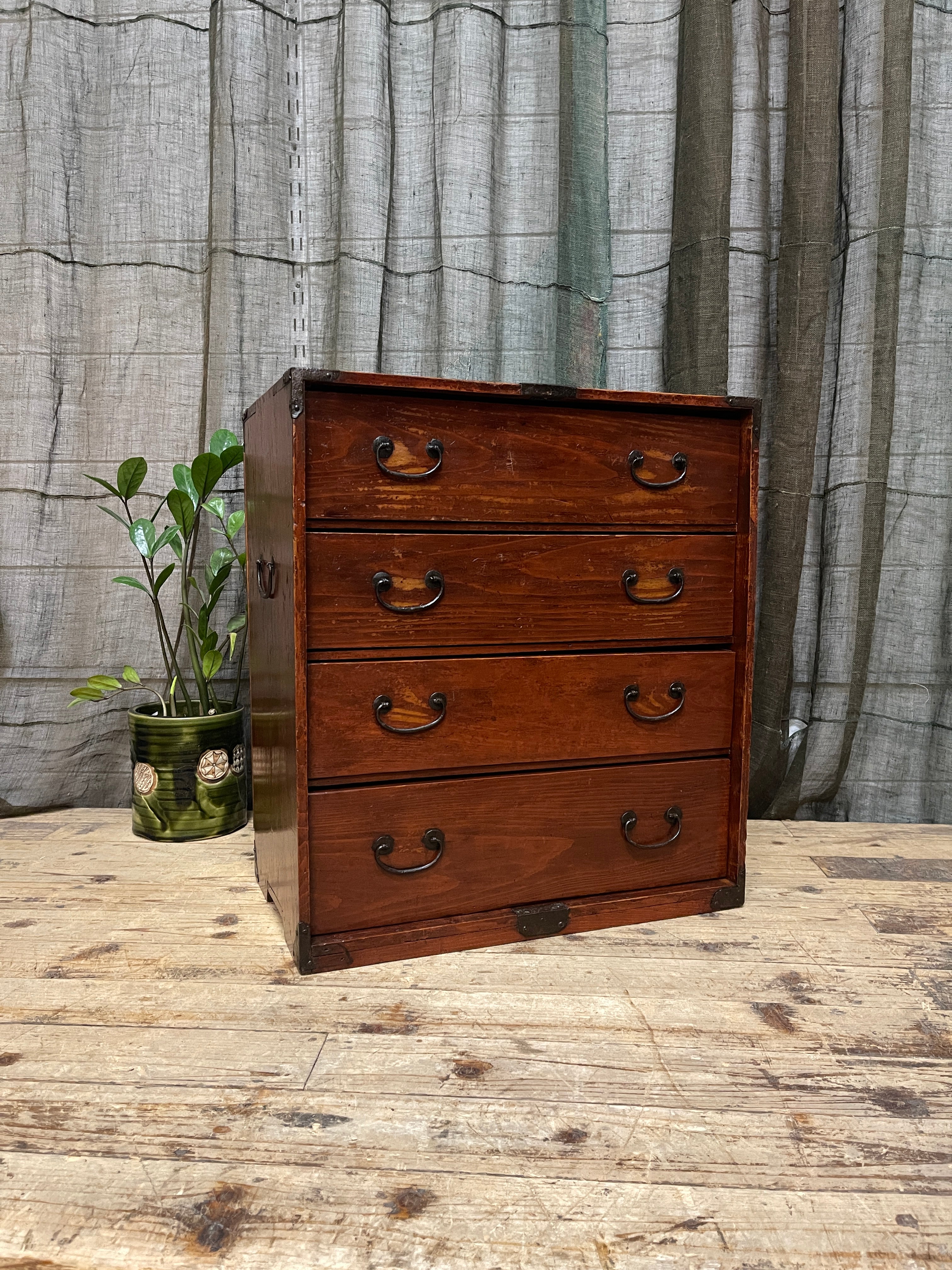 Ko Dansu, Japanese Side Cabinet - Cypress | Meiji, c.1900